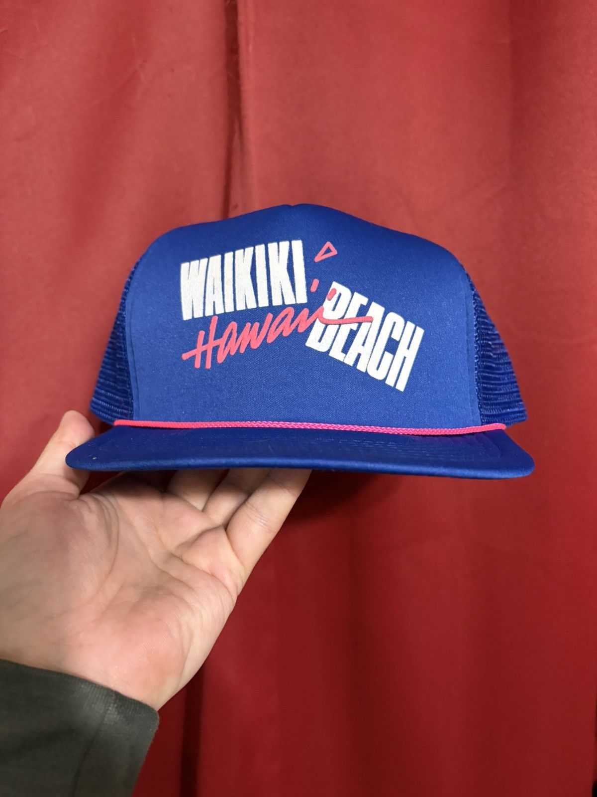 Vintage Vintage Waikiki Beach Hawaii Hat 80s Neon Pink Rope Grail Size ONE SIZE - 1 Thumbnail