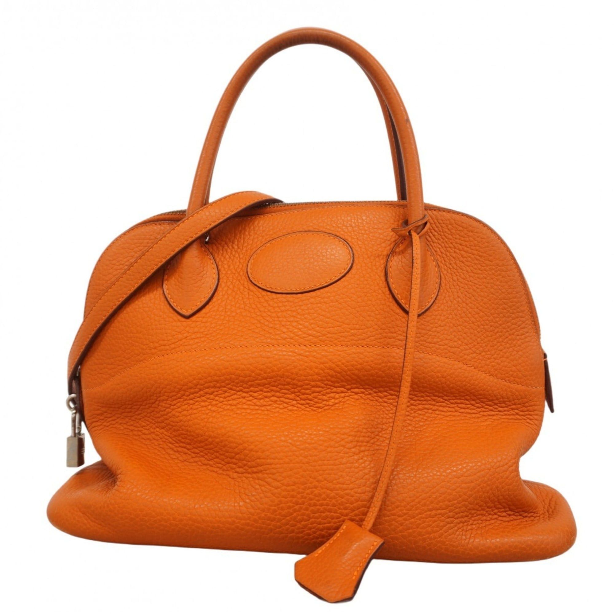 Hermes Hermès Bolide 31 Handbag in Taurillon Clemence Leather Orange H Stamp 2-Way Bag for Women