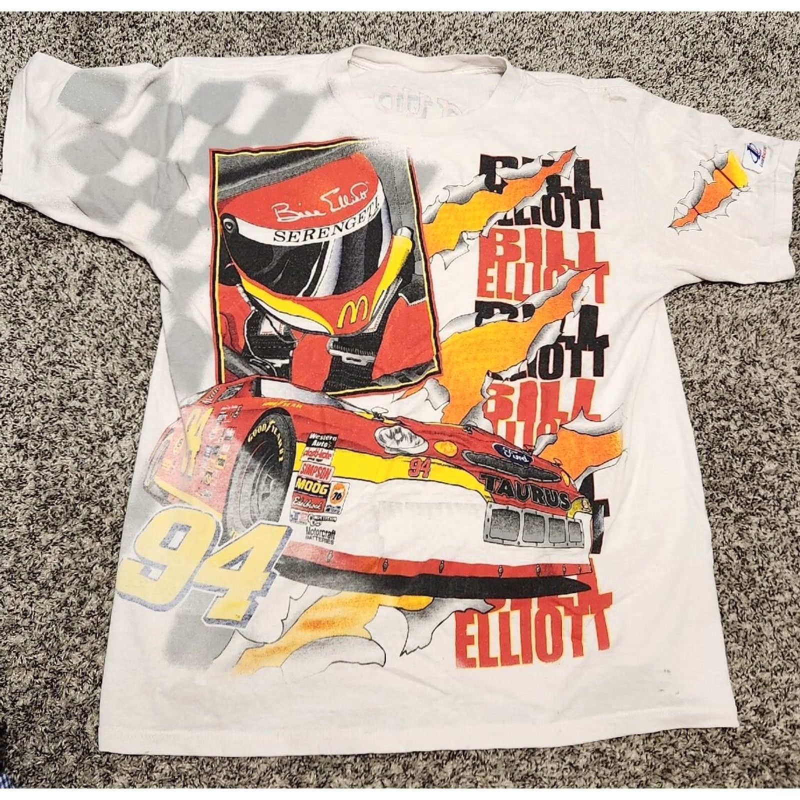 Logo Athletic VINTAGE Kudzu Bill Elliot McDonalds NASCAR Racing T-Shirt L Black 90s Shirt Mens Size US L / EU 52-54 / 3 - 2 Thumbnail