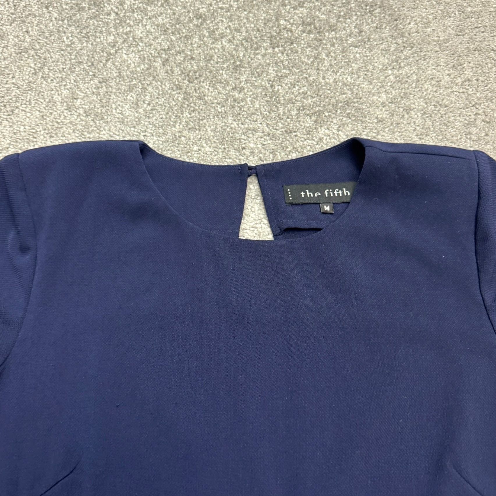 Vintage The Fifth Label Dress Womens Mini Shift Ruffle Hem Navy Blue Polyester Short Sleeve Round Neck Casual Workwear Summer 2024 Womens Size M / US 6-8 / IT 42-44 - 5 Thumbnail