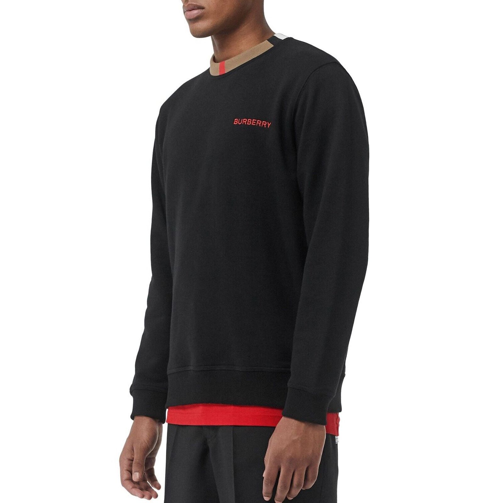 Burberry JARRAD BLACK COTTON ICON STRIPE COLLAR RED LOGO SWEATER L Size US L / EU 52-54 / 3 - 3 Thumbnail