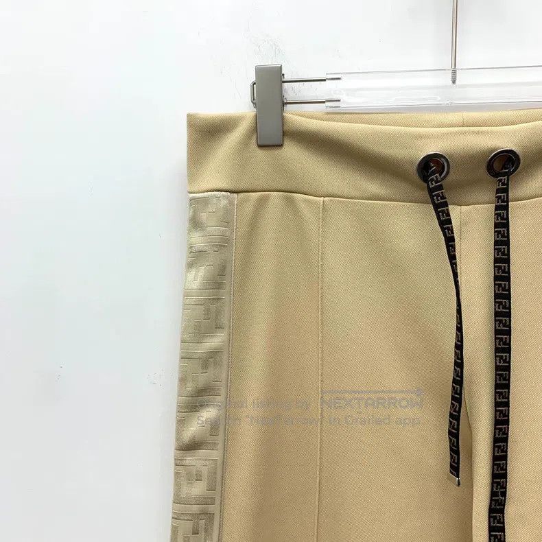 Fendi Fendi Beige side logo jacquard cotton drawstring casual st Size 24" / US 00 / IT 34 - 3 Thumbnail