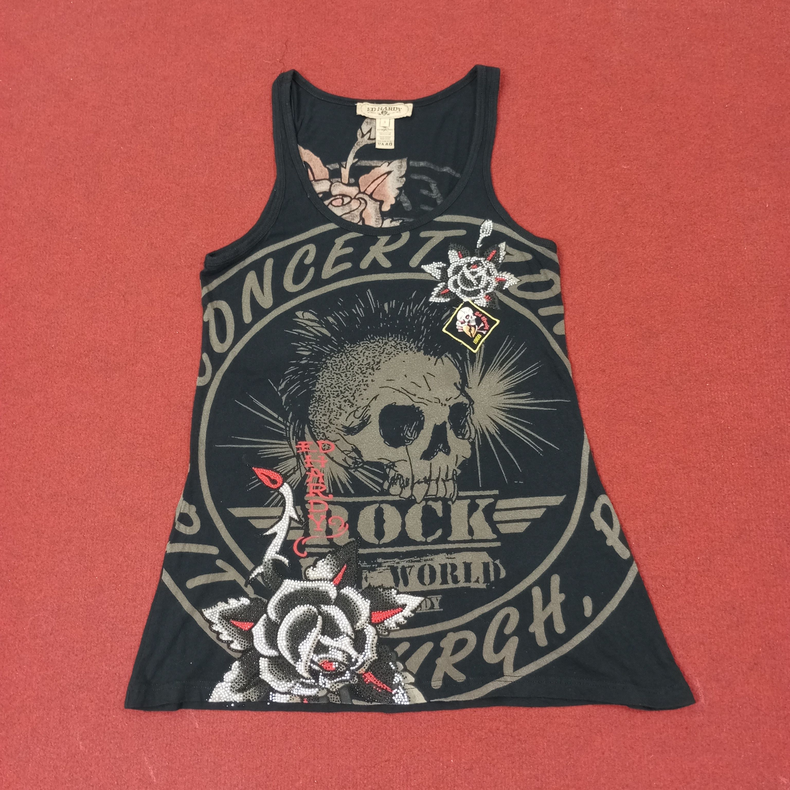 Ed Hardy Ed Hardy Fashion Rock Punk Style Sleeveless Tshirt c249n27 Size US XS / EU 42 / 0 - 1 Thumbnail