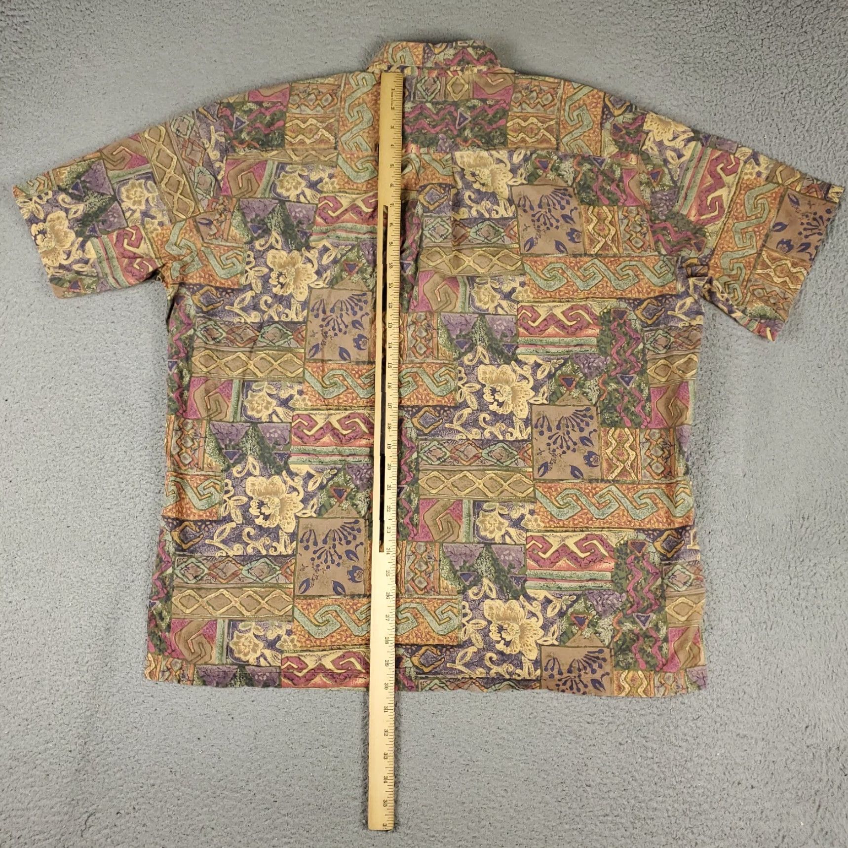 Tori Richard Tori Richard Shirt Mens 2XL Beige Geometric Print Button Up Short Sleeve Size US XXL / EU 58 / 5 - 4 Thumbnail