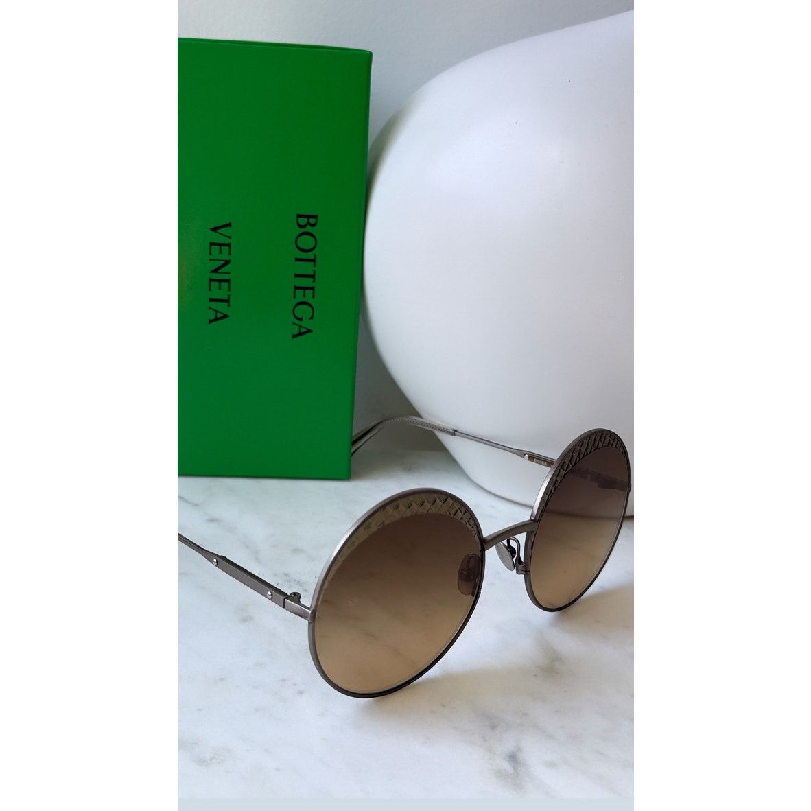 Bottega Veneta NEW Bottega Veneta BV0190S Bronze Round Mirror Sunglasses Size ONE SIZE - 4 Thumbnail