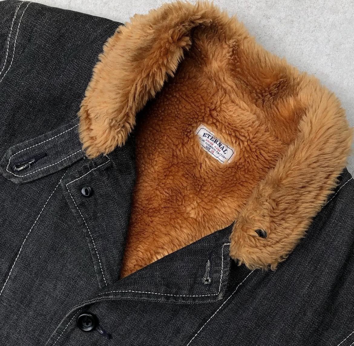 Eternal × If Six Was Nine × Le Grande Bleu (L.G.B.) 2000s Eternal Fur Lined Deck Jeans Jacket Size US M / EU 48-50 / 2 - 5 Thumbnail