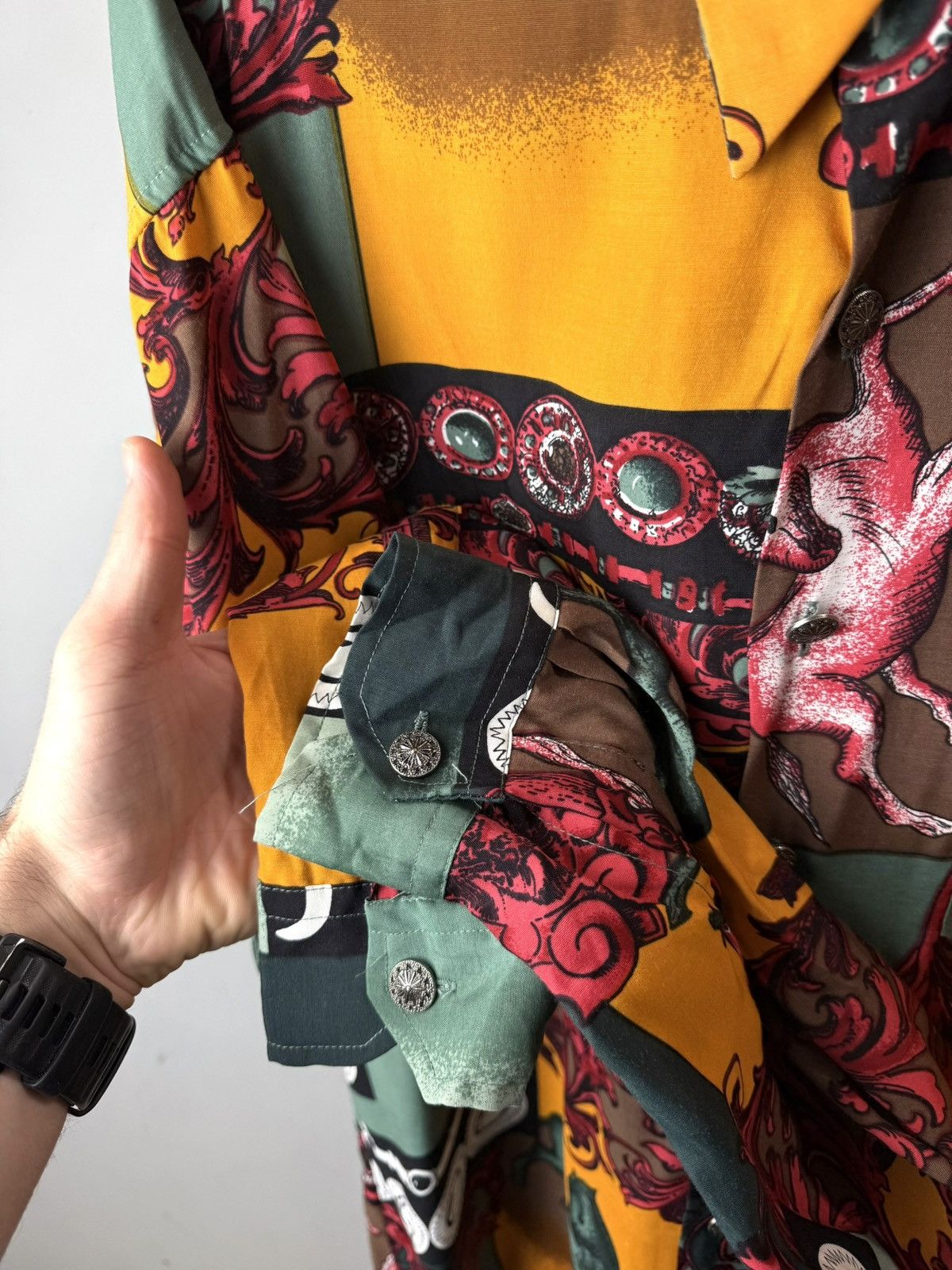 Vintage 90’s Vintage Afters Shirt Company Versace Medusa Style Shirt Size US XL / EU 56 / 4 - 11 Thumbnail