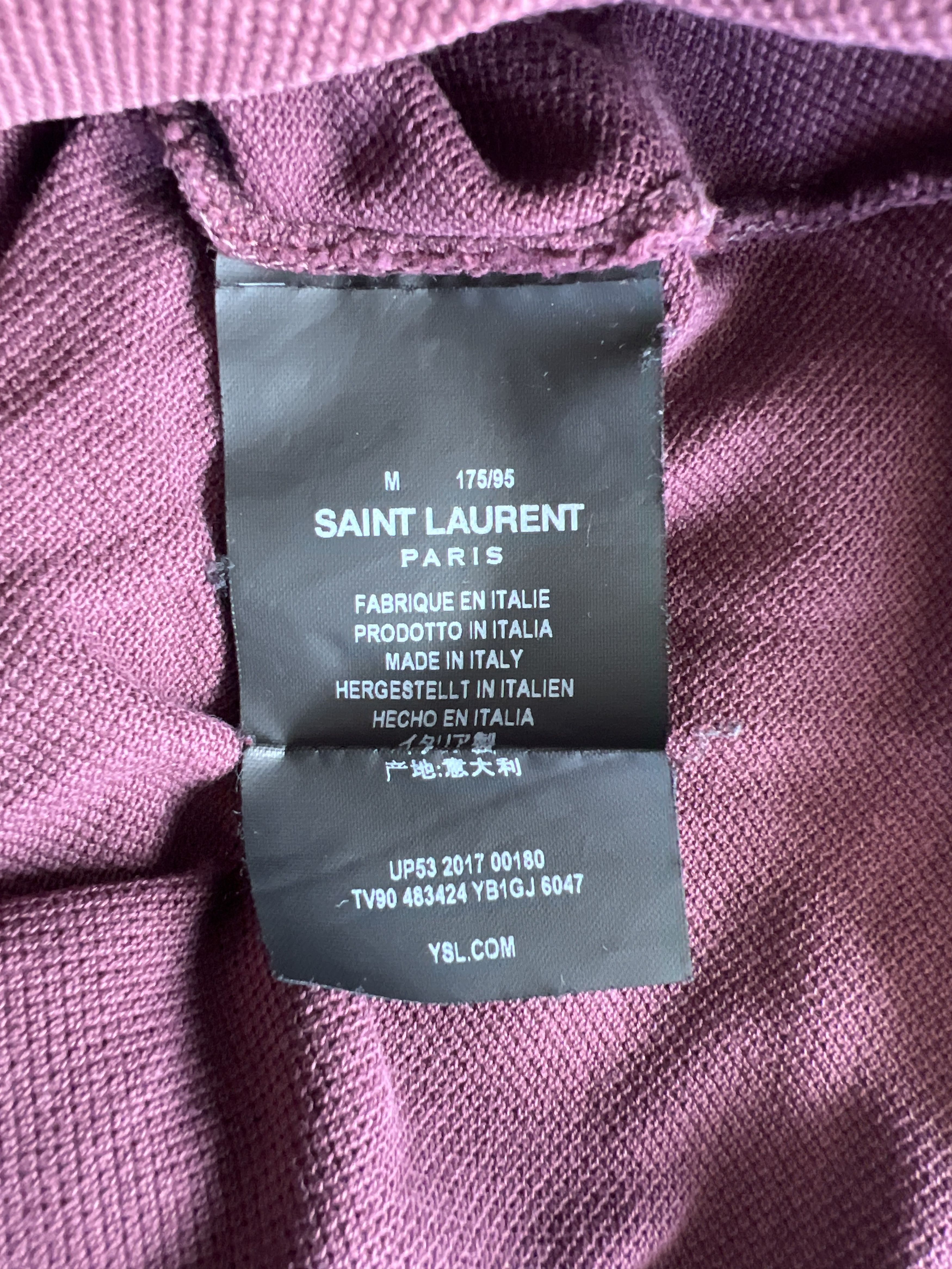Saint Laurent Paris Bulldog "Moujik" Polo Shirt (burgundy) Size US M / EU 48-50 / 2 - 5 Thumbnail