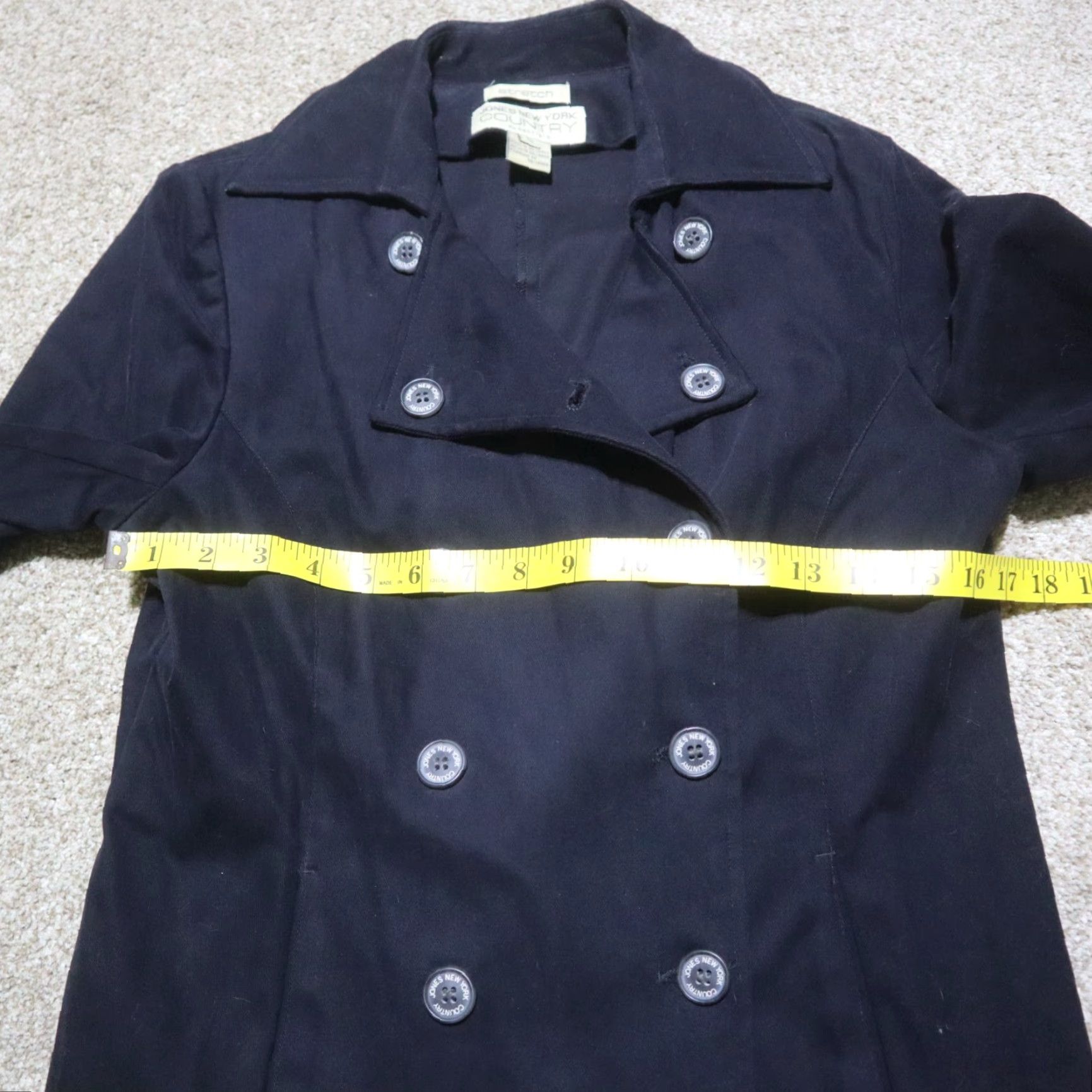 Jones New York Jones New York Country Jacket Coat Button Up Women's 8 Black Polyester Long Sleeve Outdoor Outerwear Jacket Women 8 Size M / US 6-8 / IT 42-44 - 4 Thumbnail