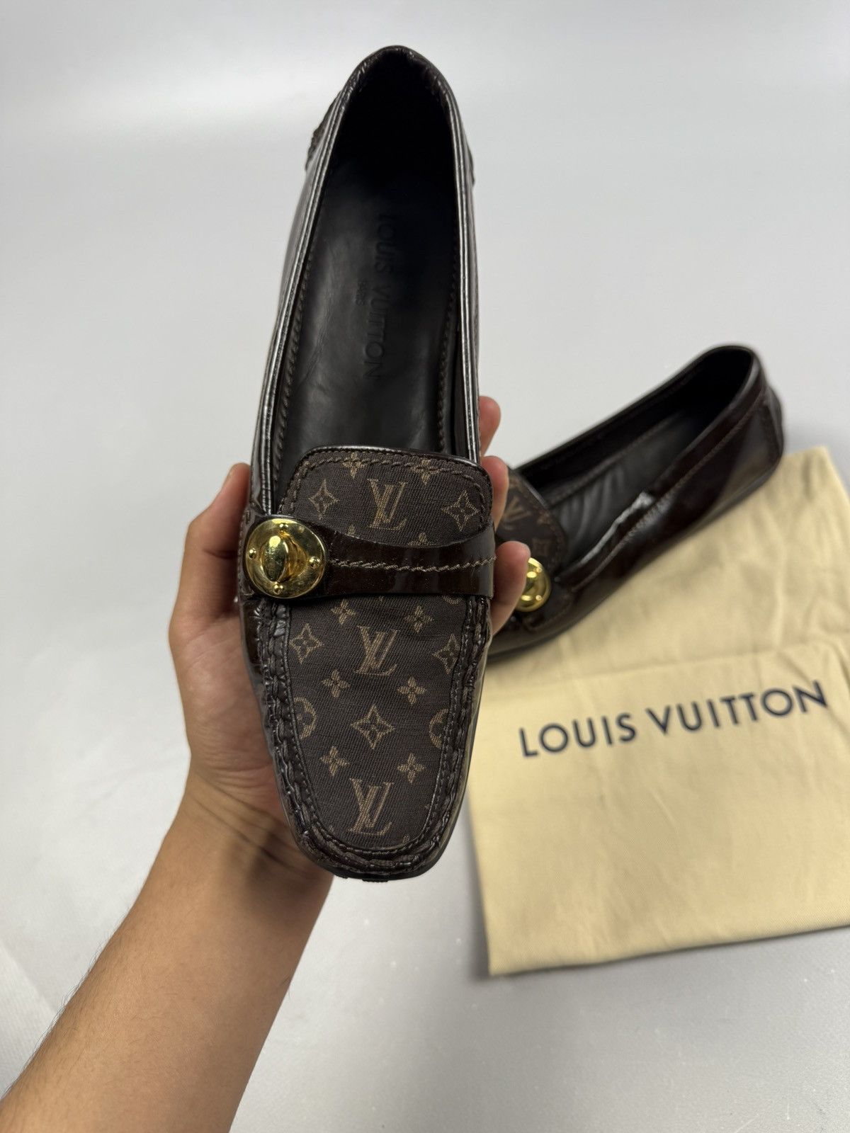 Louis Vuitton Louis Vuitton Monogram Loafers Brown Women EU 39 Luxury Size US 6 / IT 36 - 5 Thumbnail