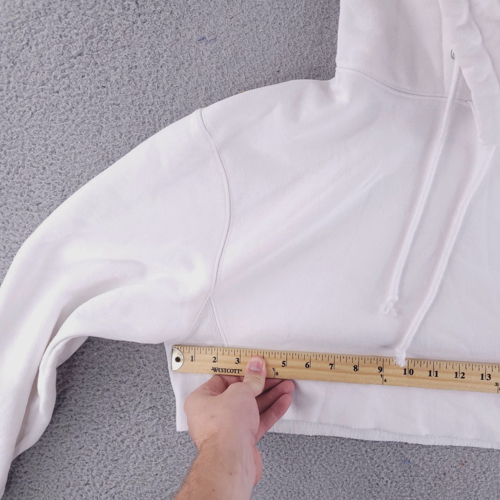 Champion Champion Hoodie Womens M White Crop Heavyweight Reverse Weave Pullover Ladies Size M / US 6-8 / IT 42-44 - 6 Thumbnail