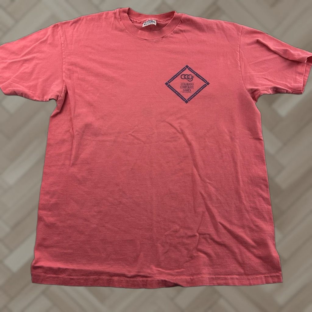 Hanes VTG Hanes T-Shirt Colorado Corporate Games Short Sleeve Crew Neck Men's XL Pink Size US XL / EU 56 / 4 - 1 Thumbnail