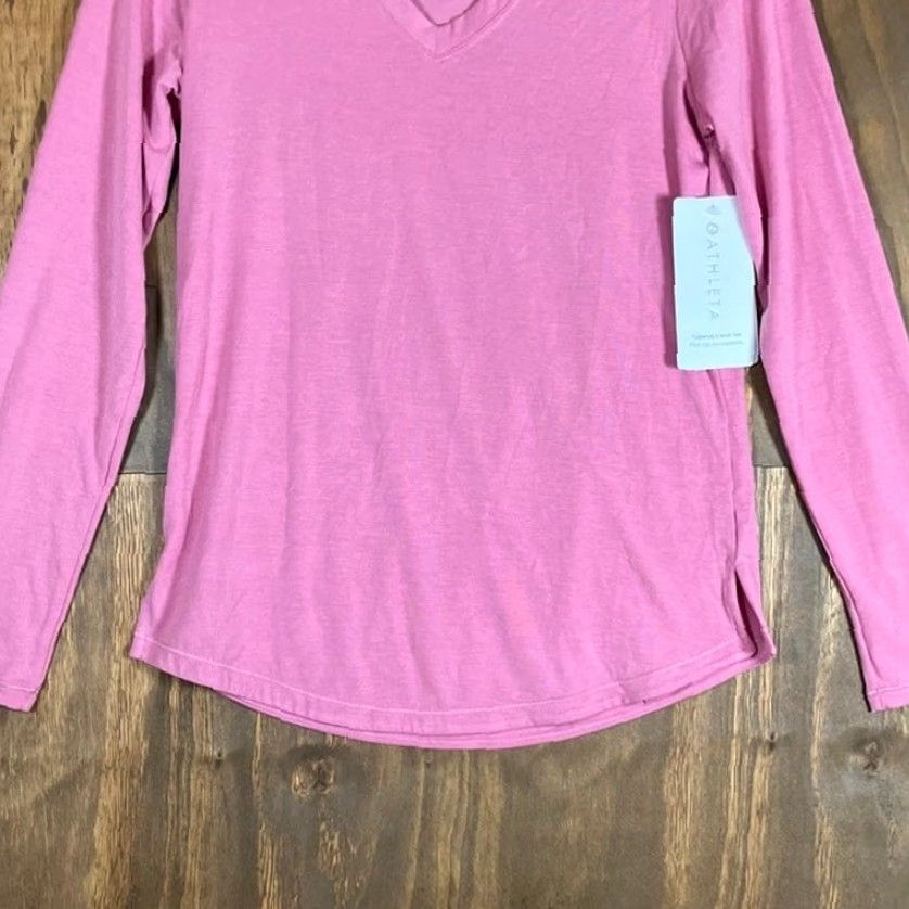 Athleta Athleta Shirt Womens Pink Essentials V Neck Lightweight Long Sleeve Stretch XS Size XS / US 0-2 / IT 36-38 - 3 Thumbnail