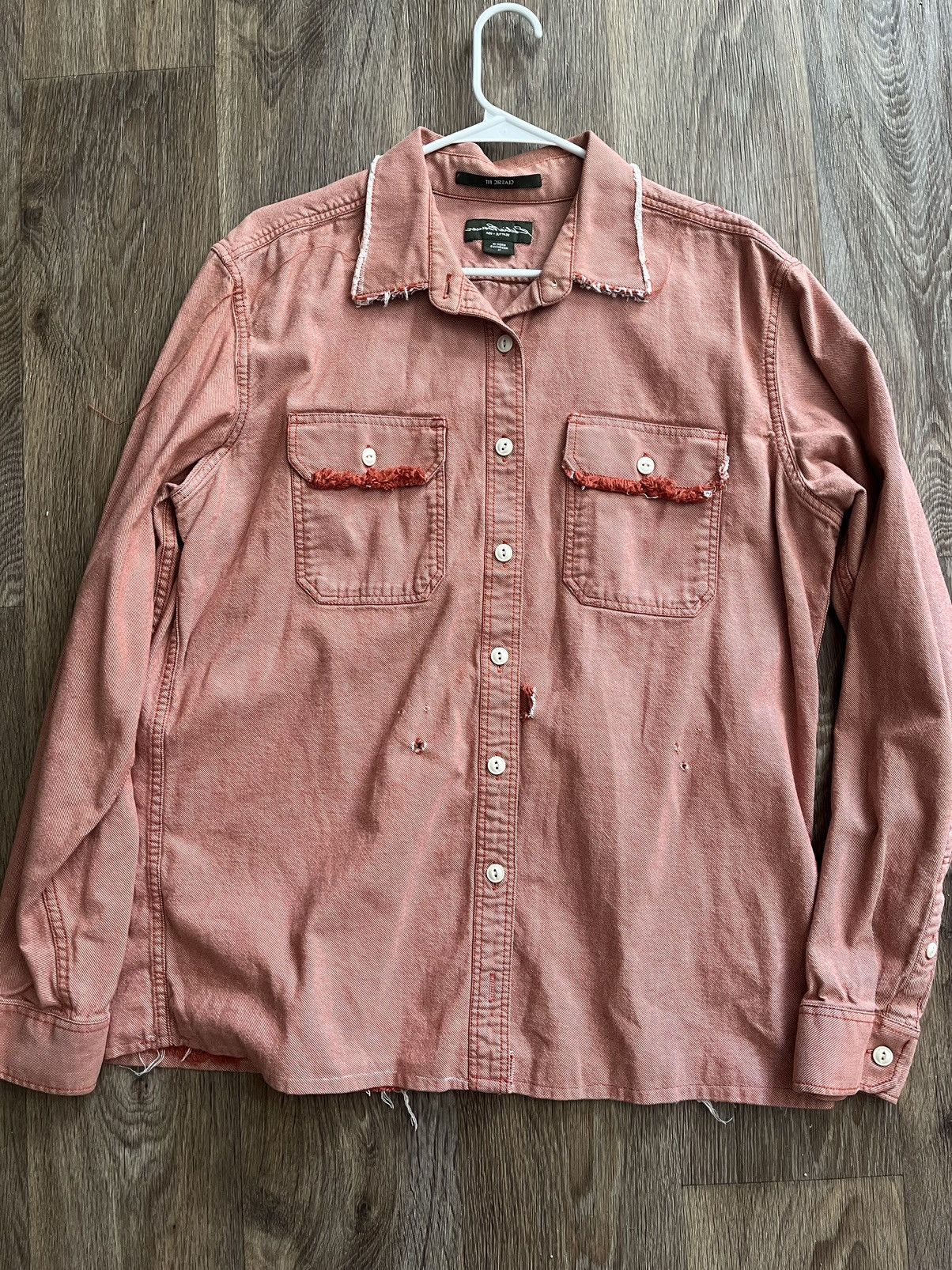 Eddie Bauer × Vintage Distressed Sun faded Eddie Bauer orange button down large Size US L / EU 52-54 / 3 - 1 Thumbnail