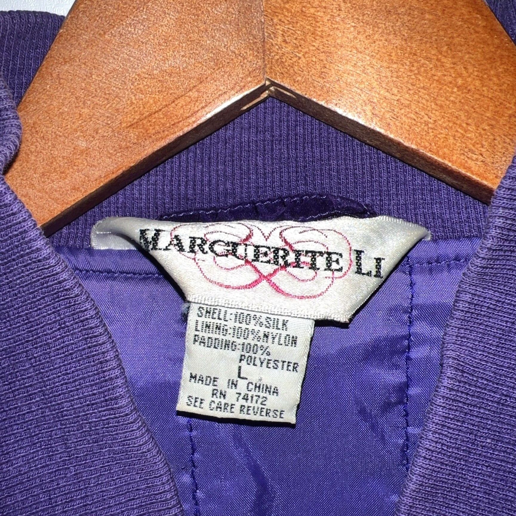 Vintage VTG Marguerite Li Purple Silk Nylon Full Zip Jacket WOMENS L Purple Silk Nylon Full Zip Jacket Womens L Size L / US 10 / IT 46 - 3 Thumbnail