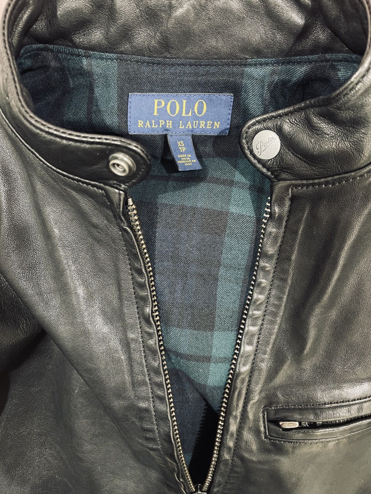 Polo Ralph Lauren Polo Ralph Lauren Black Leather Cafe Racer Jacket Size US XS / EU 42 / 0 - 6 Thumbnail