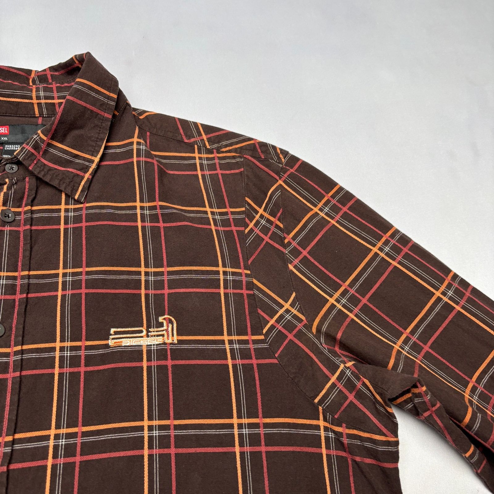 Diesel Vintage Diesel Embroidered Plaid Button Up Shirt Men's 2XL Size US XXL / EU 58 / 5 - 2 Thumbnail