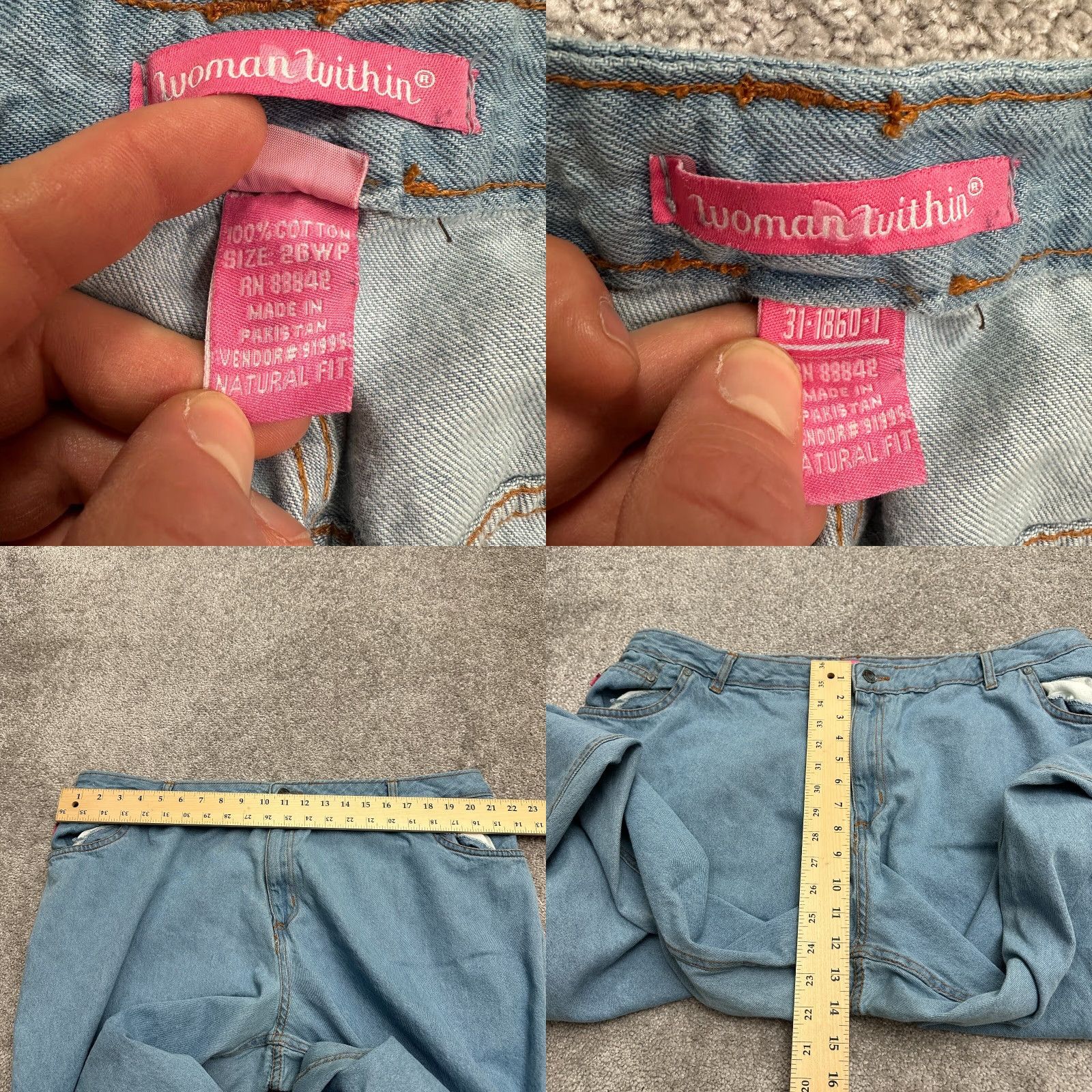 Vintage Woman Within Denim Jeans Womens 26WP Blue Wide Leg Casual Size 26" / US 2 / IT 38 - 8 Thumbnail