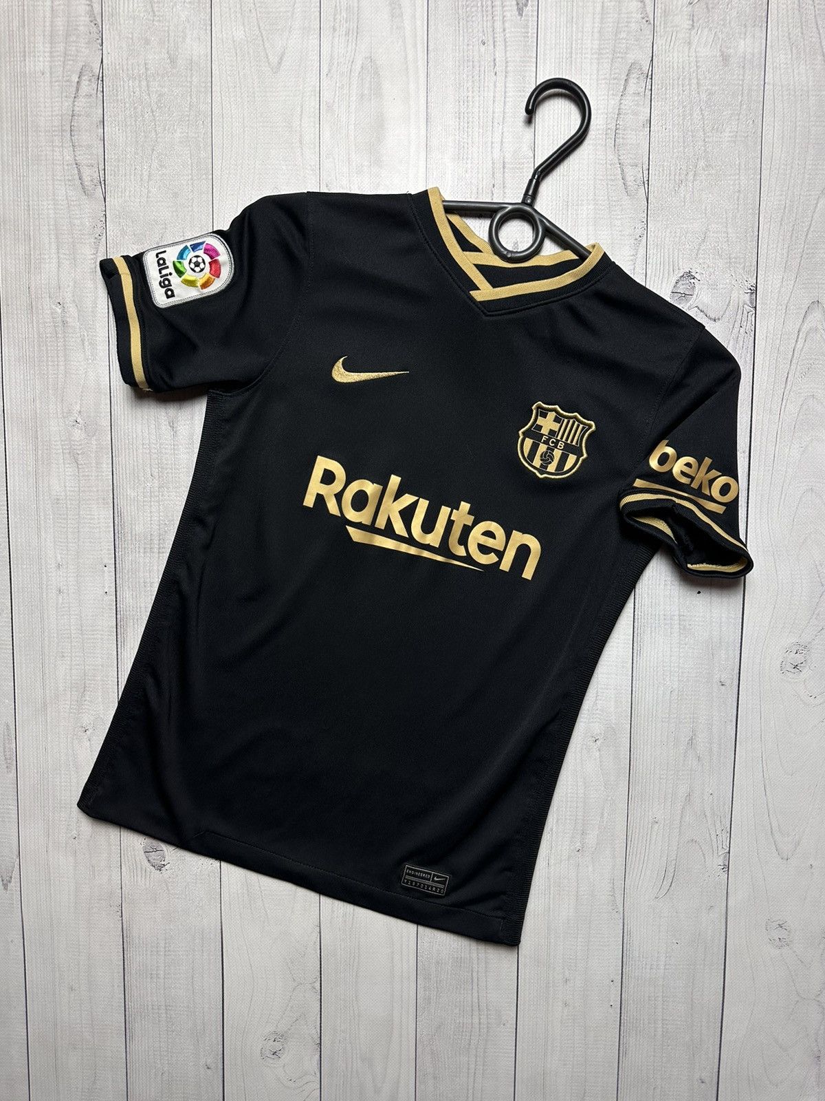 Nike × Vintage Vintage Nike Barcelona soccer jersey kids M black rare Size US XS / EU 42 / 0 - 1 Thumbnail
