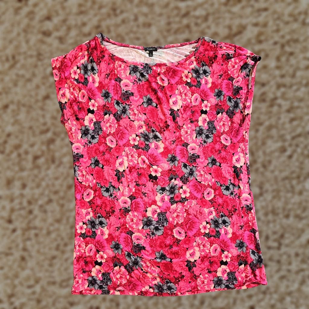 Talbots Talbots Red Short Sleeve Top Women Large Petite Casual Basic Knit Size L / US 10 / IT 46 - 1 Thumbnail
