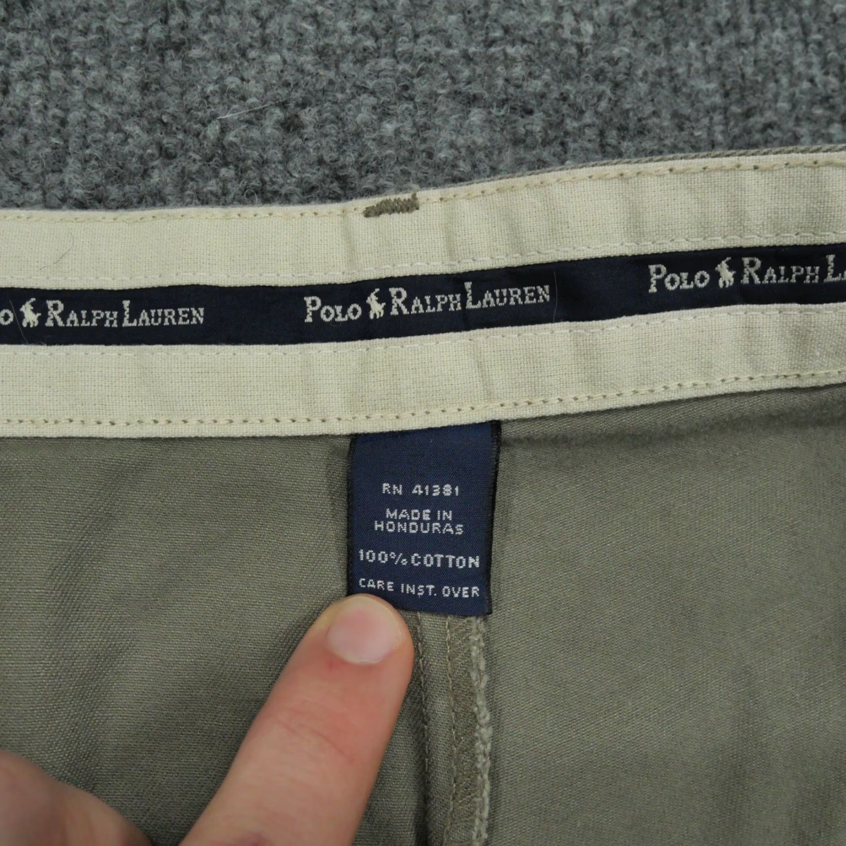 Ralph Lauren VINTAGE Ralph Lauren Pants Men 38x30 Chino Cotton Twill 90s Brown Grey Pleated Waist 37 in Straight Front Casual Size US 37 - 4 Thumbnail