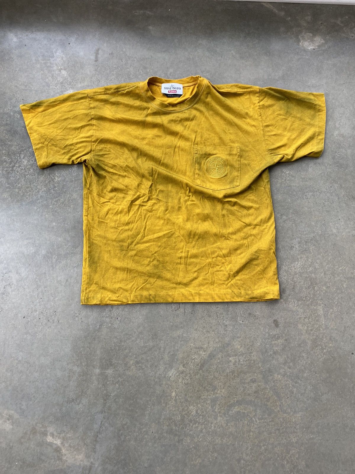 Supreme x stone island pocket tee online