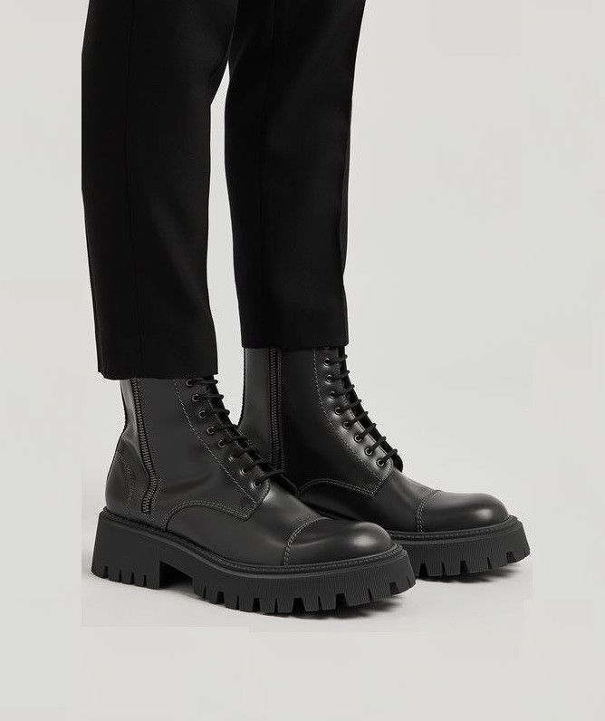 Balenciaga Balenciaga Tractor Boots - Black Calf Leather Size US 6 / EU 39 - 19 Thumbnail