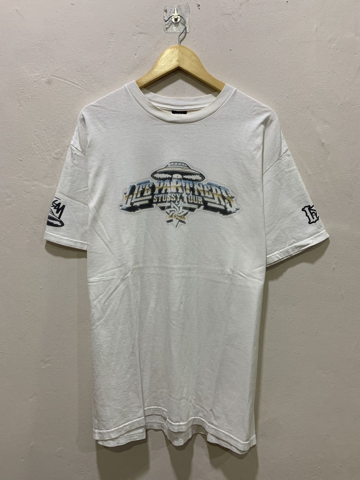 Neighborhood × Stussy Stussy X Neighborhood Life Partner Tour Tee White -L Size US L / EU 52-54 / 3 - 1 Thumbnail