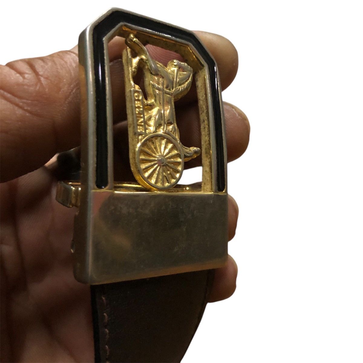 Celine × Designer Vintage Celine Leather Belt (unisex) Size 30 - 9 Thumbnail