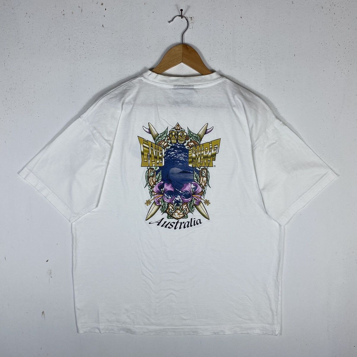 Other Vintage 90's LIVE TO SURF Australia Graphic Surf Tee Size US M / EU 48-50 / 2 - 2 Thumbnail
