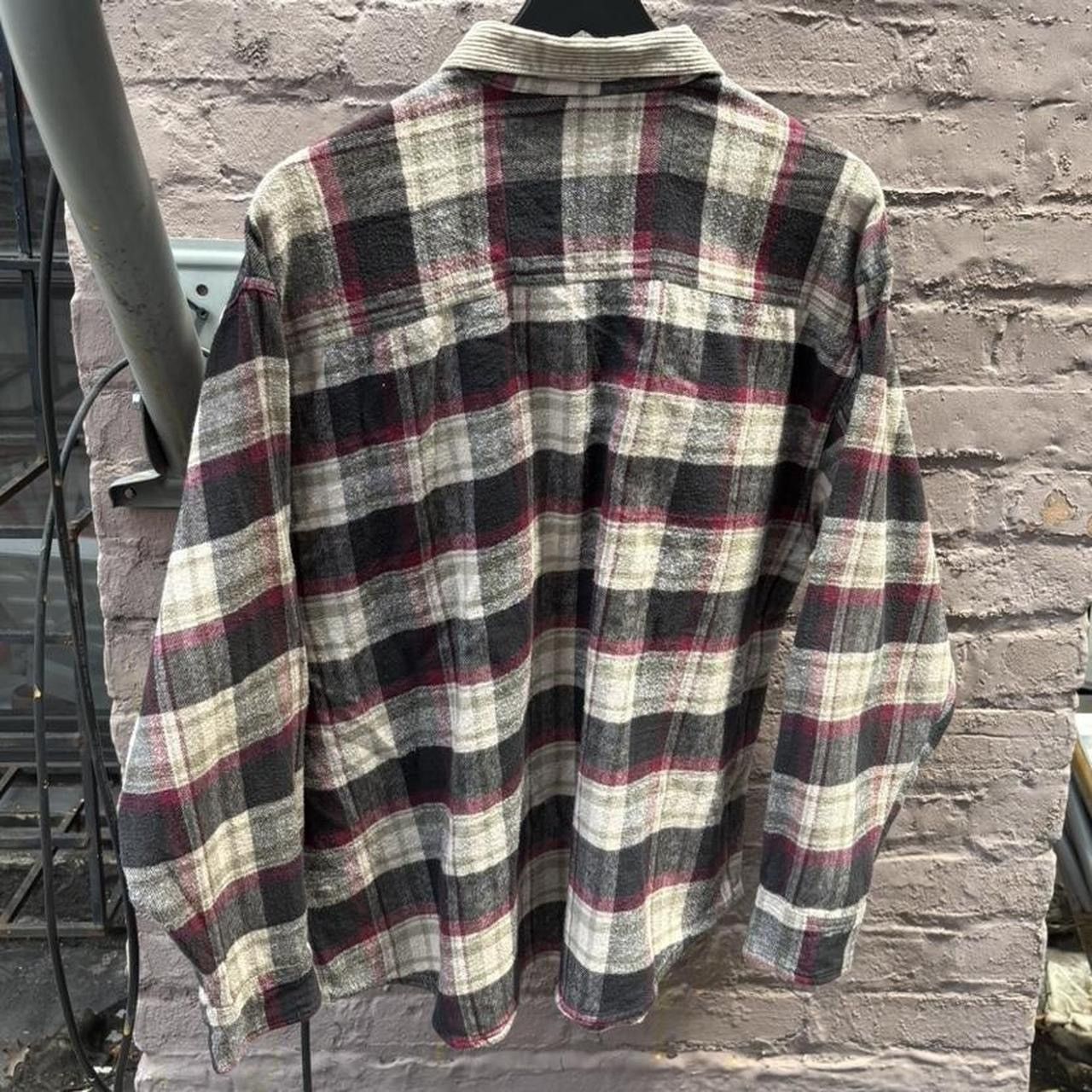 Vintage Red Grunge Punk Corduroy Collar Quarter Zip Flannel Shirt Size US L / EU 52-54 / 3 - 2 Thumbnail