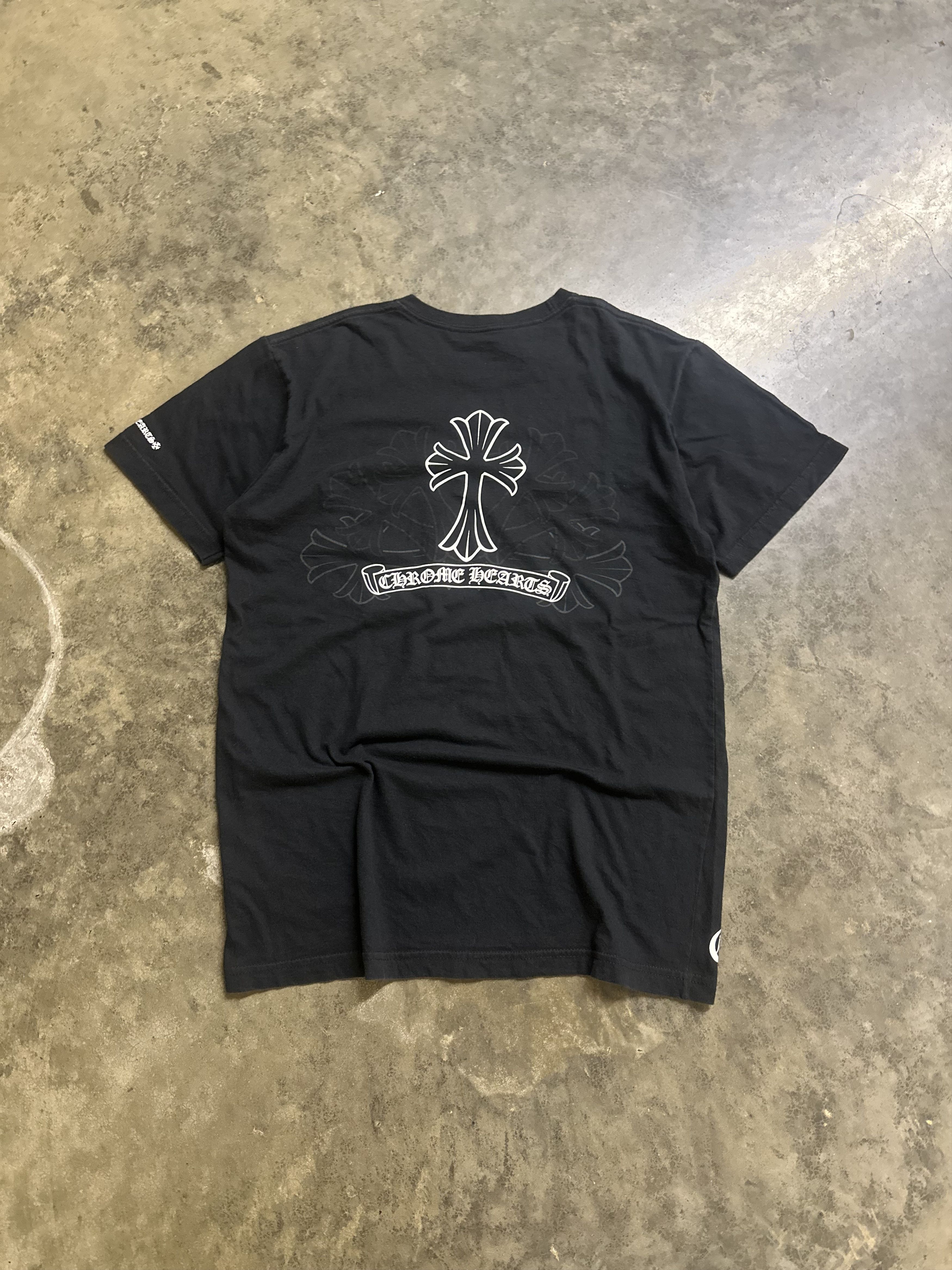 トップス CHROME HEARTS Graveyard Cemetery Cross Buy Chrome Hearts Cross Cemetery Tee 'Black/Multicolor