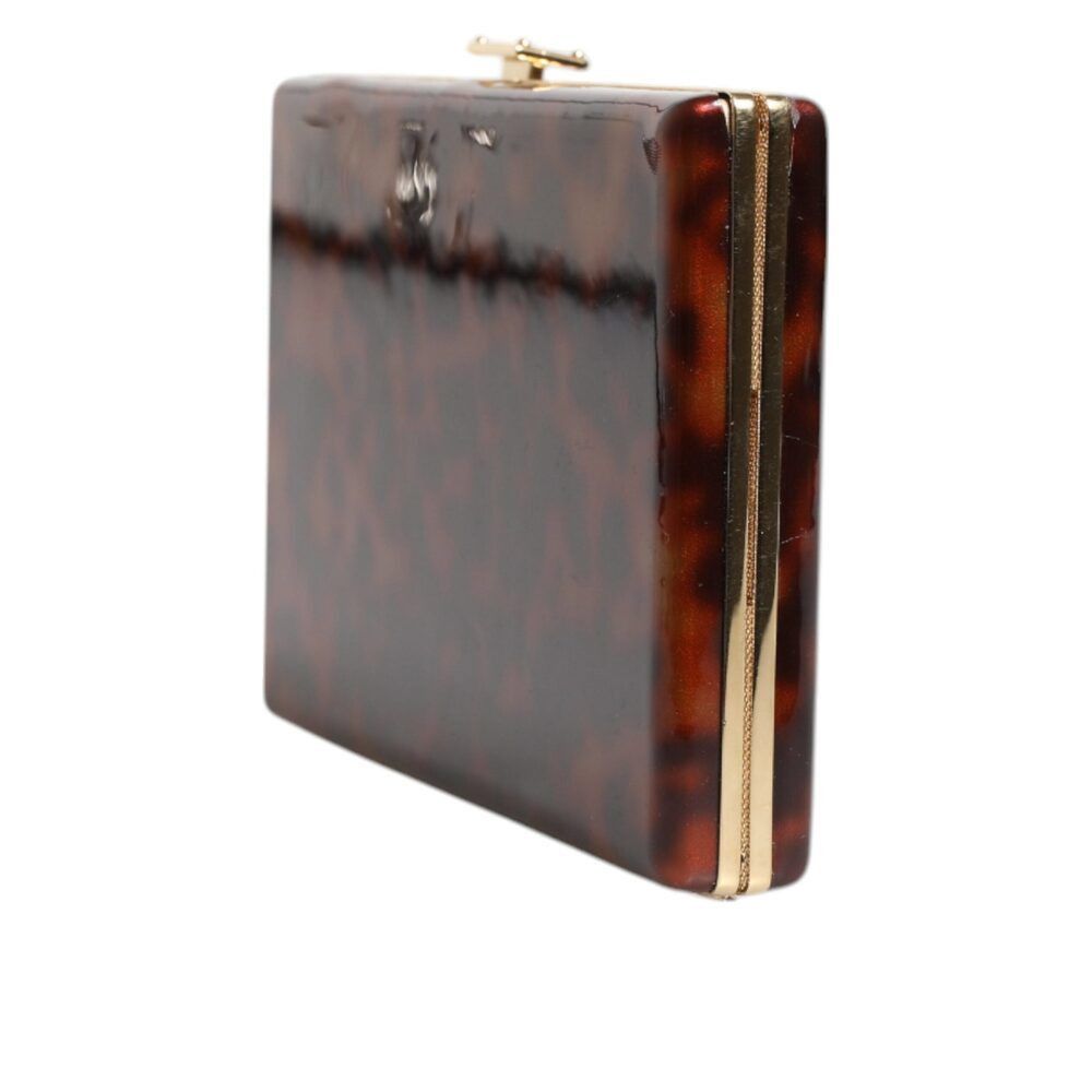Dolce & Gabbana Dolce & Gabbana Brown Leather Clutch Evening Crossbody Bag W Size ONE SIZE - 3 Thumbnail