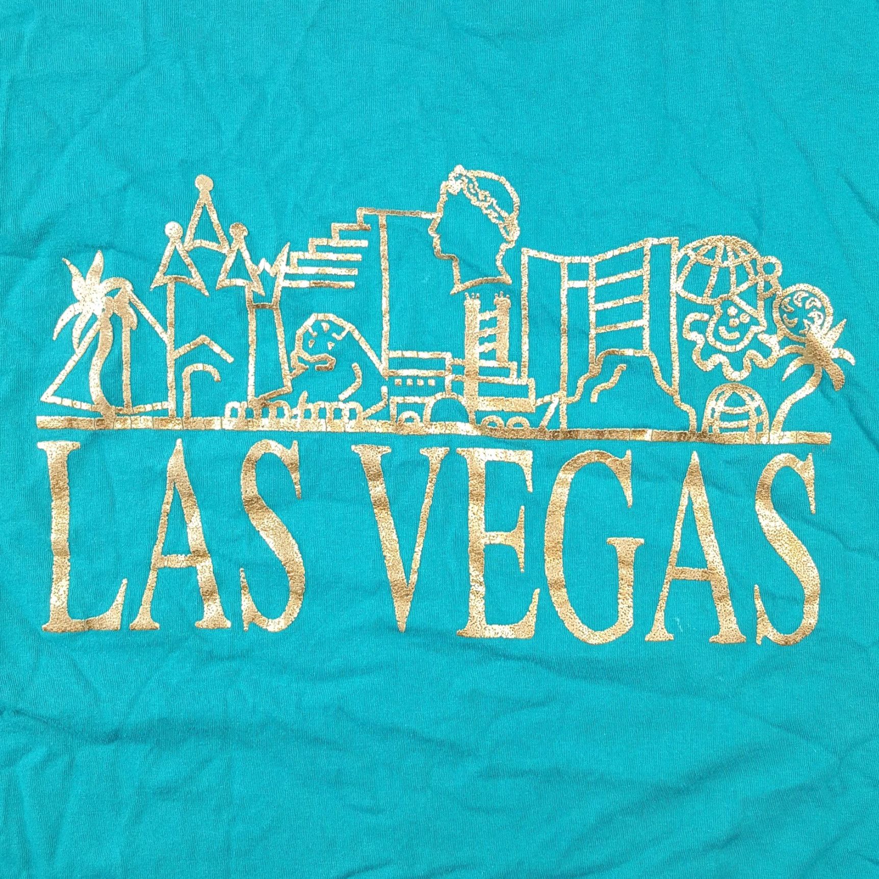Jerzees VINTAGE 80s Las Vegas Casino Lucky Resort T-Shirt Large Blue Men Retro Y2K Size US L / EU 52-54 / 3 - 5 Thumbnail