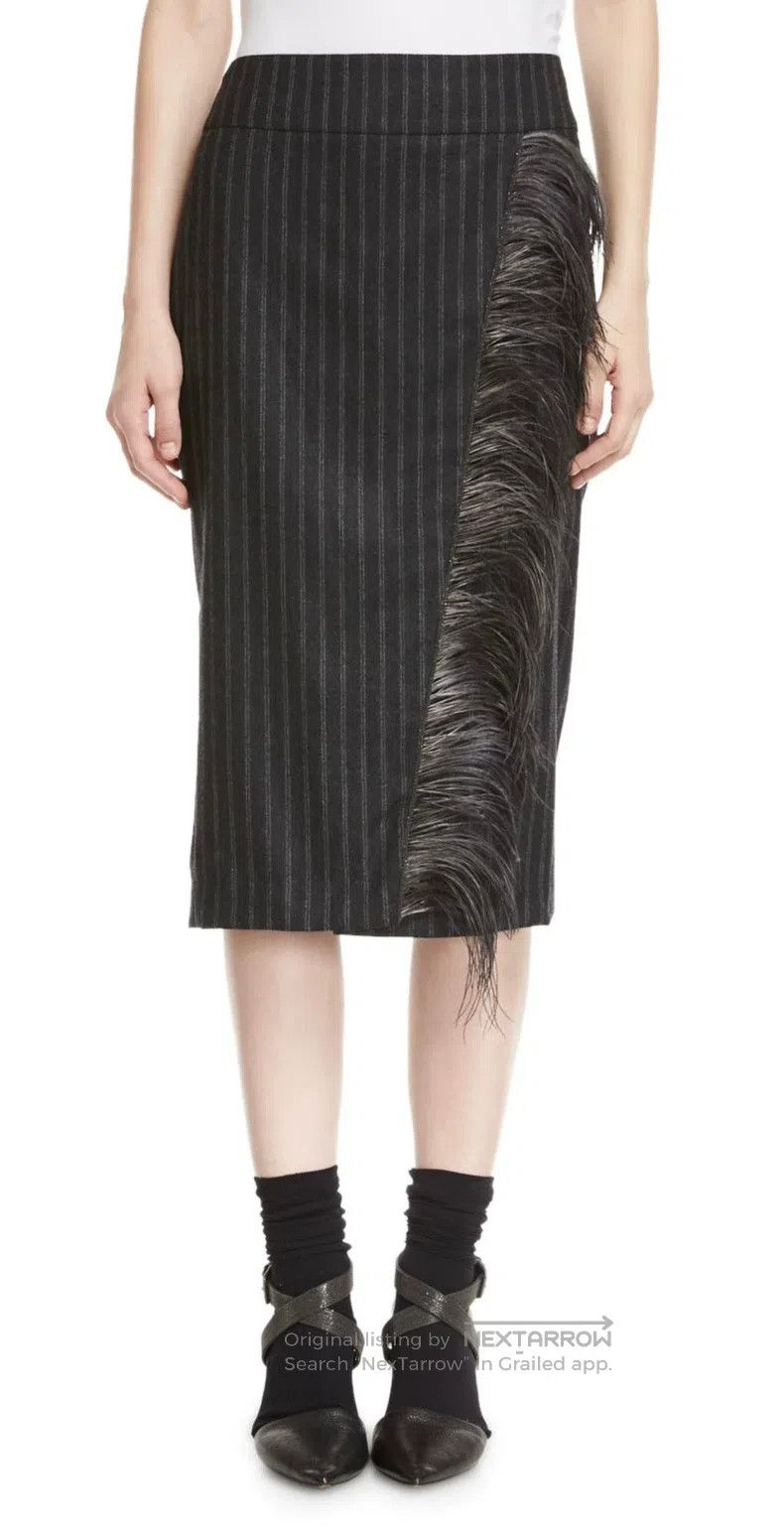 Brunello Cucinelli Ostrich Feather Beaded Half Skirt