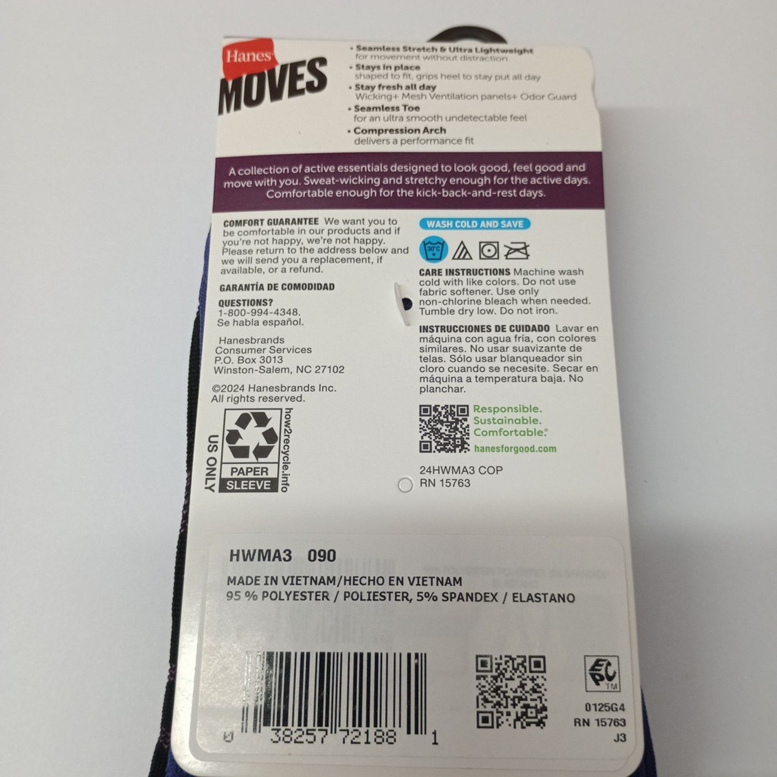Hanes Hanes Ankle Socks 6 Pairs Women's Size 5-9 Assorted Seamless Size ONE SIZE - 5 Thumbnail