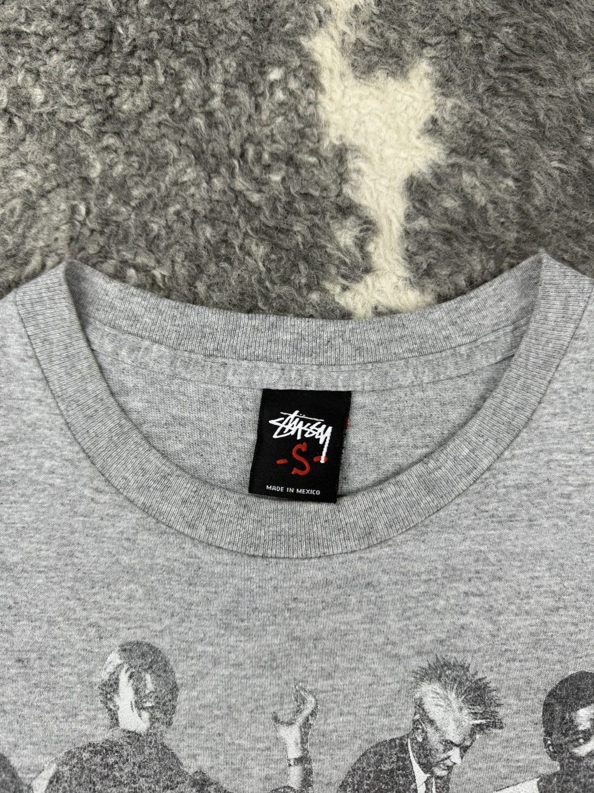 Stussy Vintage Y2K Stüssy Multiprint Rap Tee Heather Grey Tshirt Size US S / EU 44-46 / 1 - 2 Thumbnail