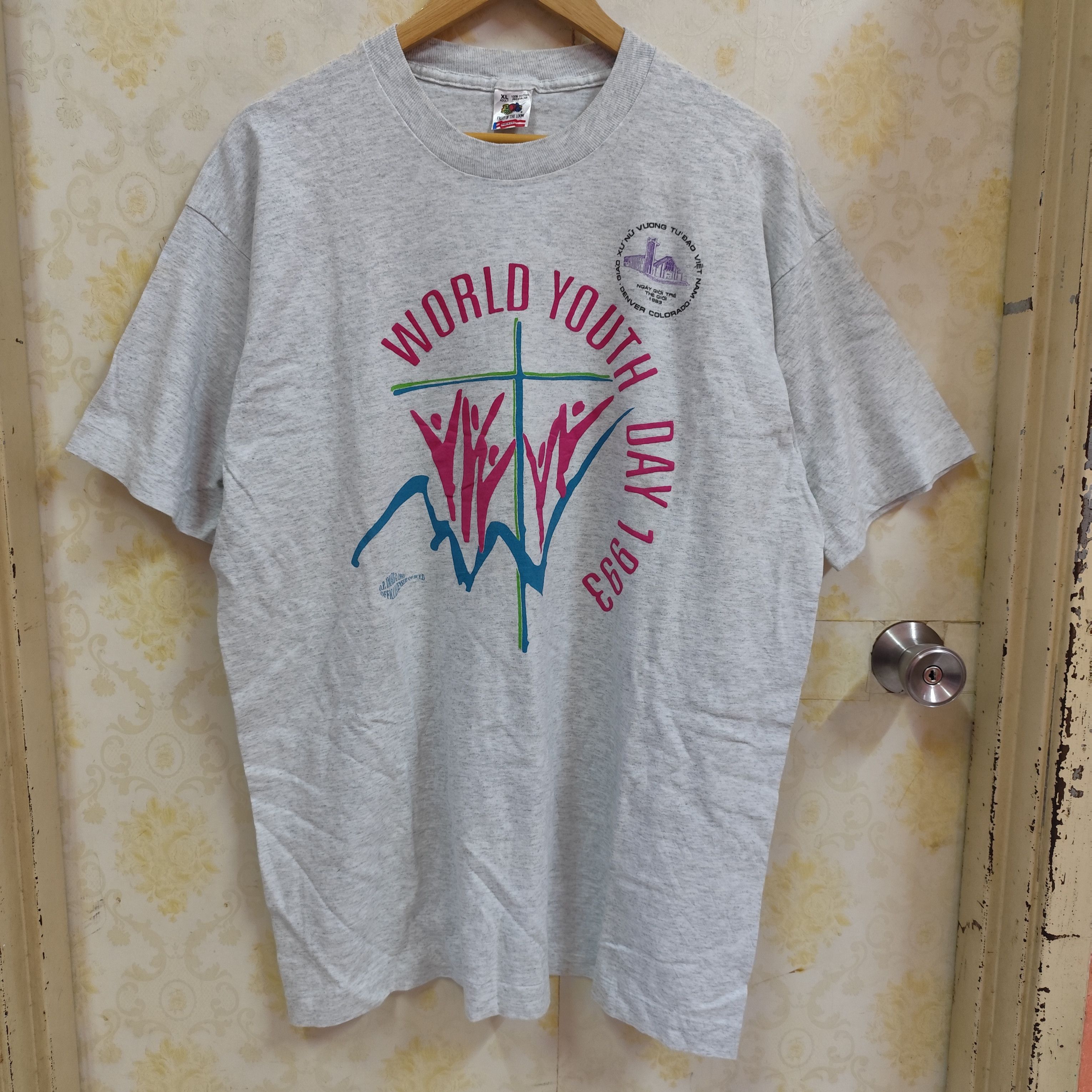 Fruit Of The Loom × Vintage WORLD YOUTH DAY 1993 X ROMAN CATHOLIC CHURCH POPE JOHN II Size US XL / EU 56 / 4 - 1 Thumbnail