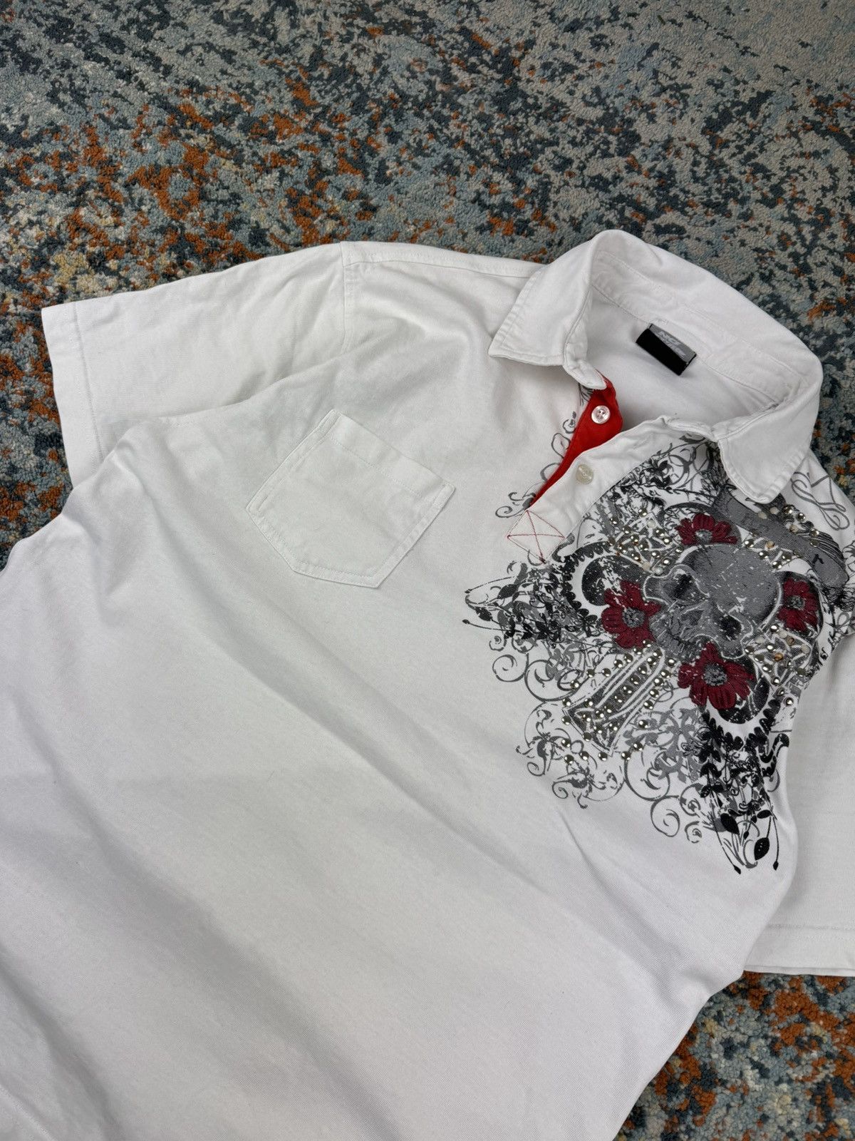 No Fear Vintage Y2K No Fear studded skull jesse pinkman style polo Size US L / EU 52-54 / 3 - 6 Thumbnail