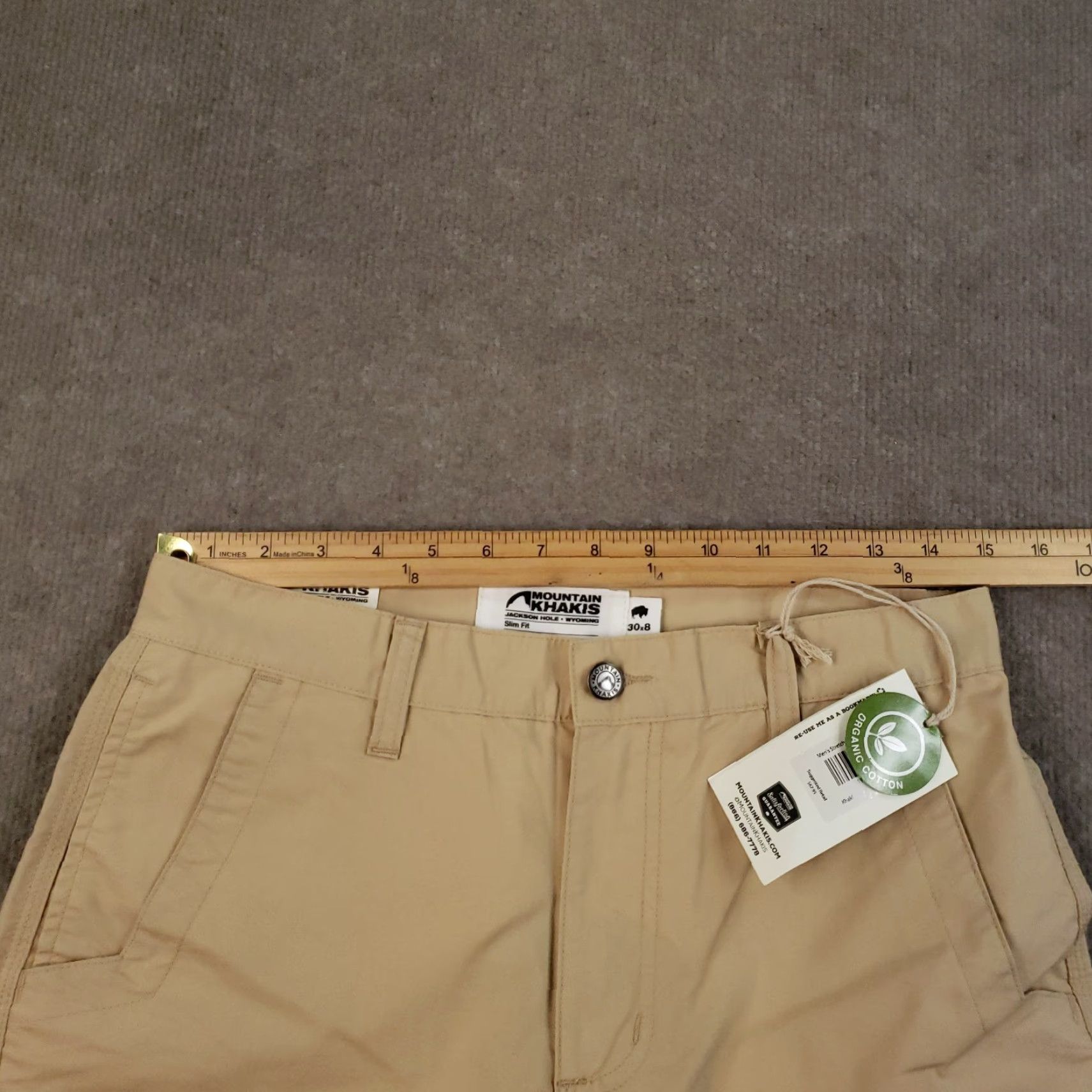 Mountain Khakis VINTAGE Mountain Khakis Shorts Mens 30 Beige Stretch Poplin Slim Fit 8" Inseam W82 Size US 30 / EU 46 - 6 Thumbnail