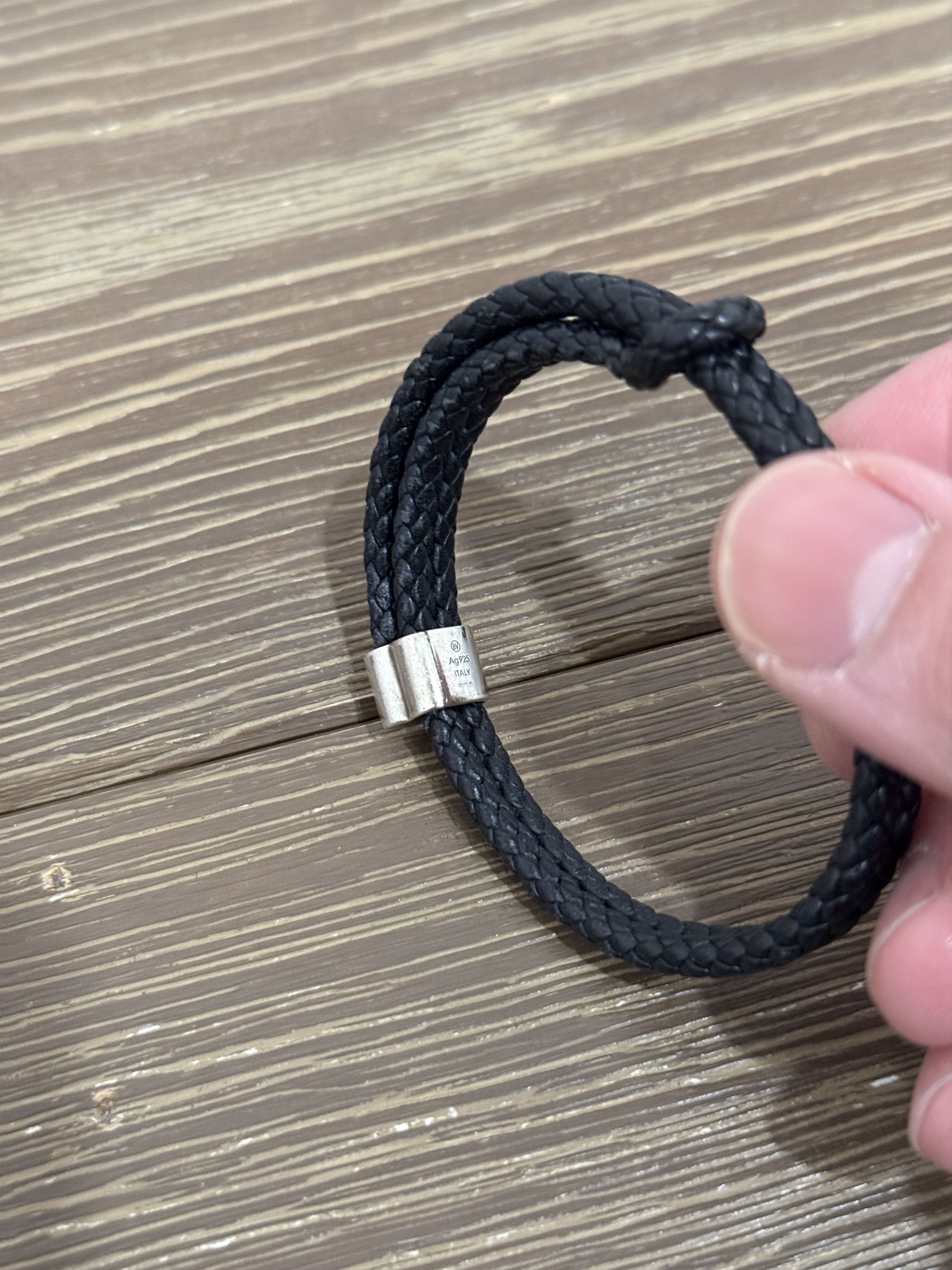 Bottega Veneta Leather Woven Silver Buckle Bracelet Size ONE SIZE - 2 Thumbnail