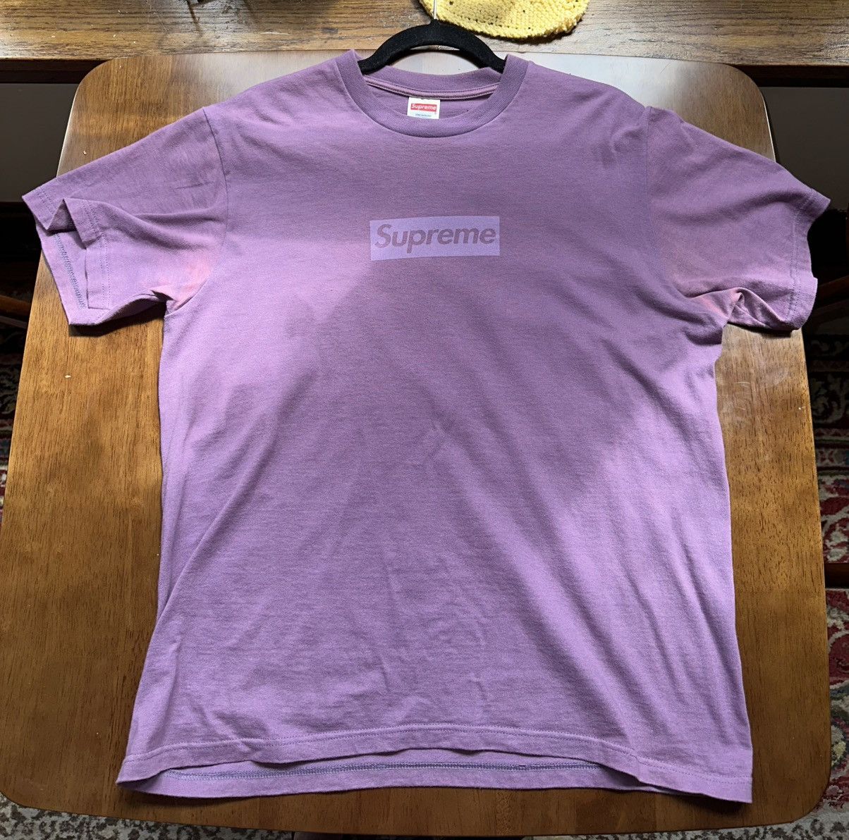Supreme Purple Box Logo Tee | Grailed