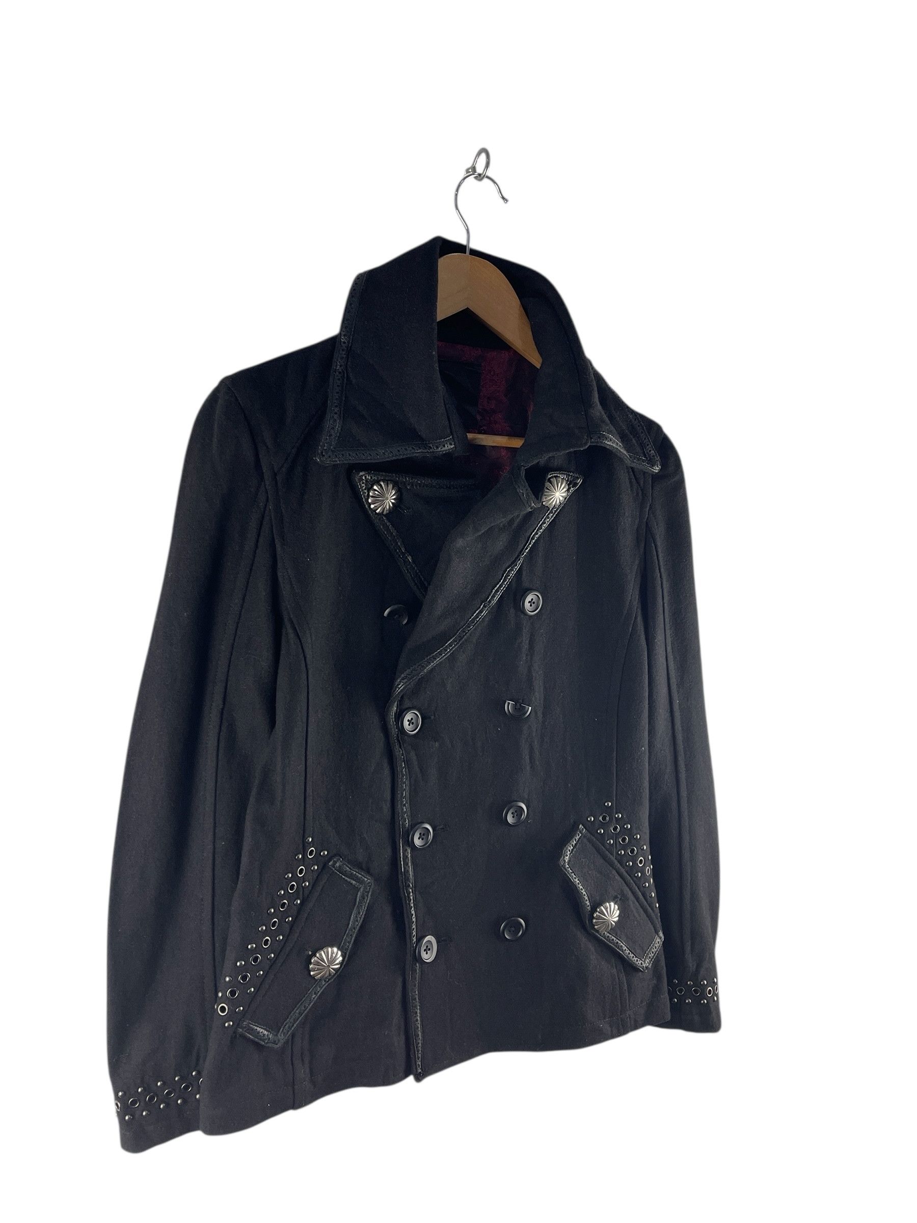 Japanese Brand MIDAS Studded Double-Breasted Pea Coat Jacket Size US S / EU 44-46 / 1 - 4 Thumbnail
