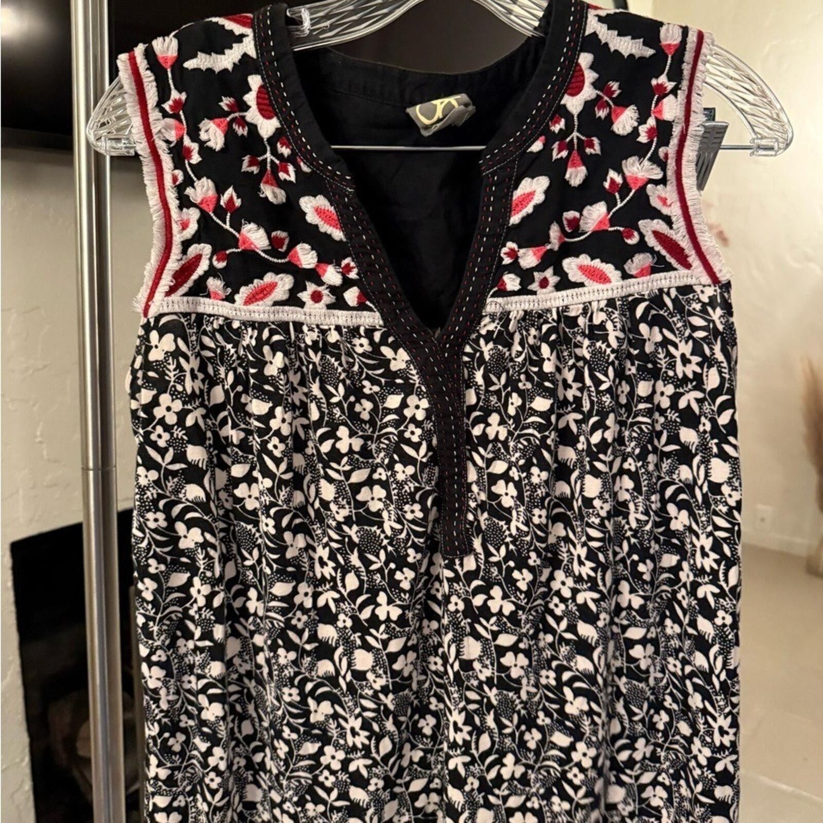 Other Anthro One September Austin Embroidered Floral Tank Boho S Size S / US 4 / IT 40 - 2 Thumbnail