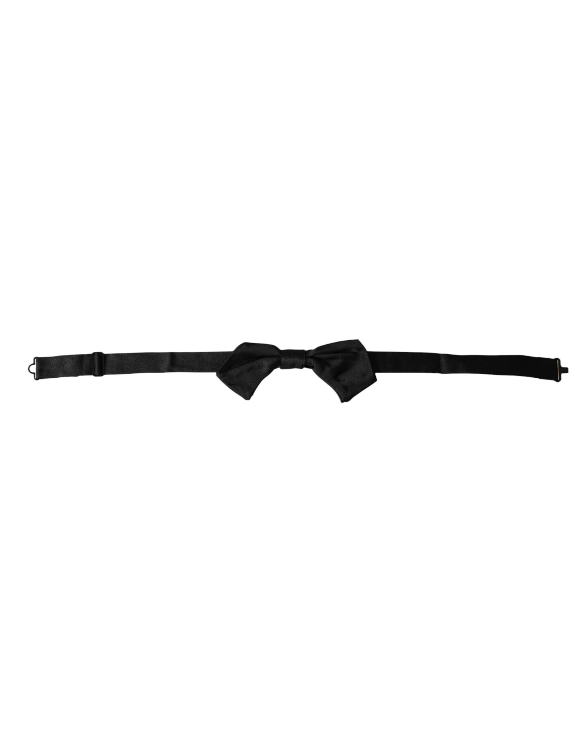 Dolce & Gabbana Black Satin Silk Adjustable Neck Men Bow Men's Tie Size ONE SIZE - 1 Thumbnail