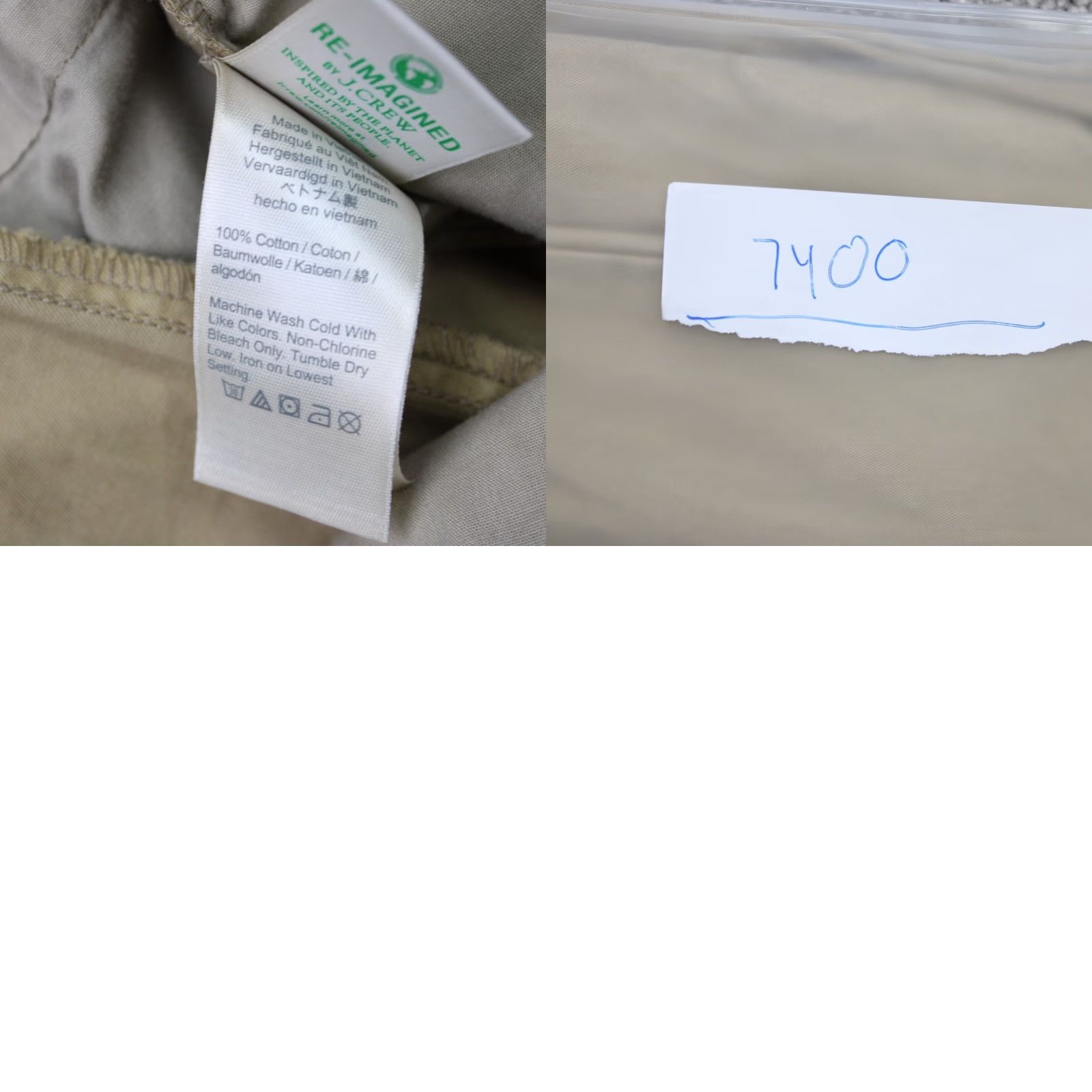 J.Crew J. Crew Pants Womens 40 x 30 Beige 100% Cotton Slouchy Boyfriend Chino Pleated Pants Size 27" / US 4 / IT 40 - 9 Thumbnail