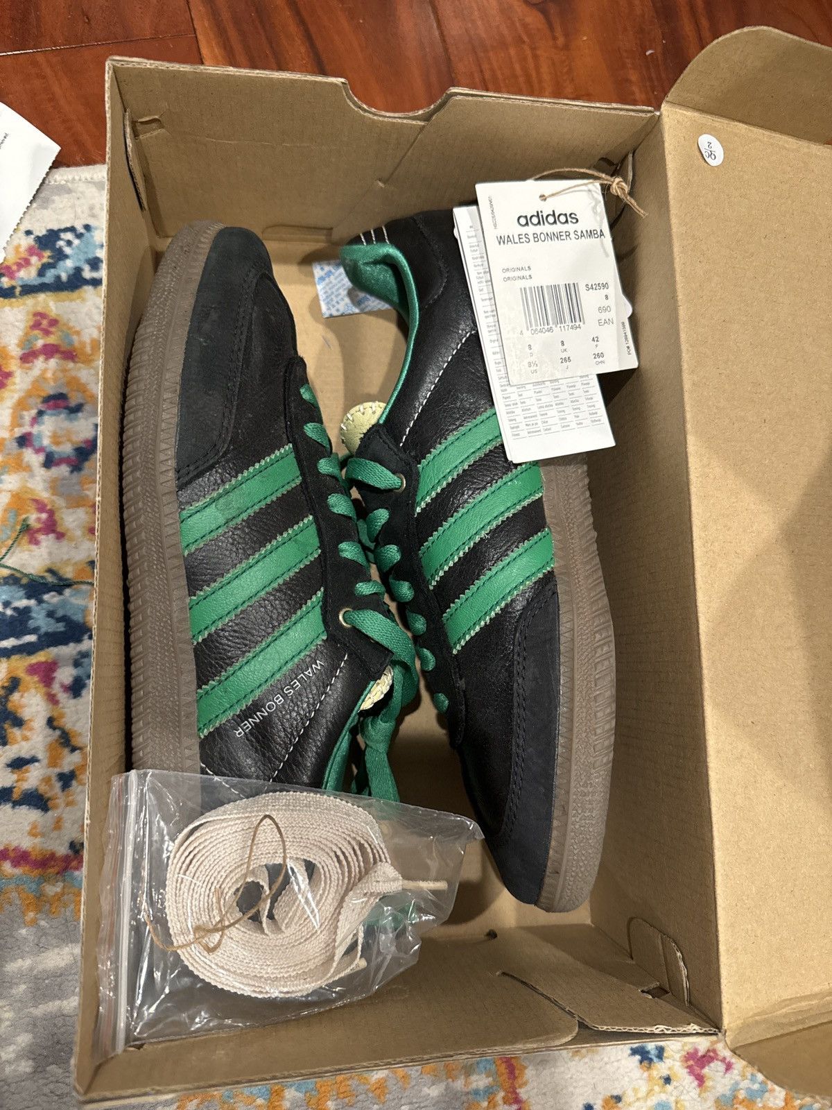 Adidas Wales Bonner x Adidas Sambas - Black/Green Size US 8.5 / EU 41-42 - 7 Thumbnail