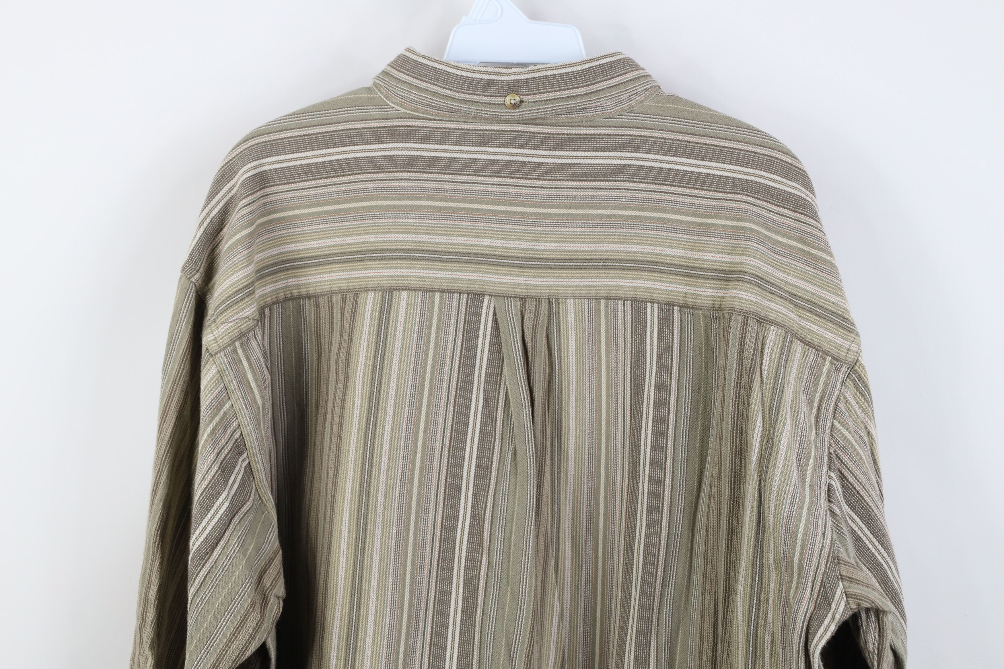 Vintage Vintage 90s Streetwear Button Down Shirt Earth Tone Striped Size US XL / EU 56 / 4 - 11 Thumbnail