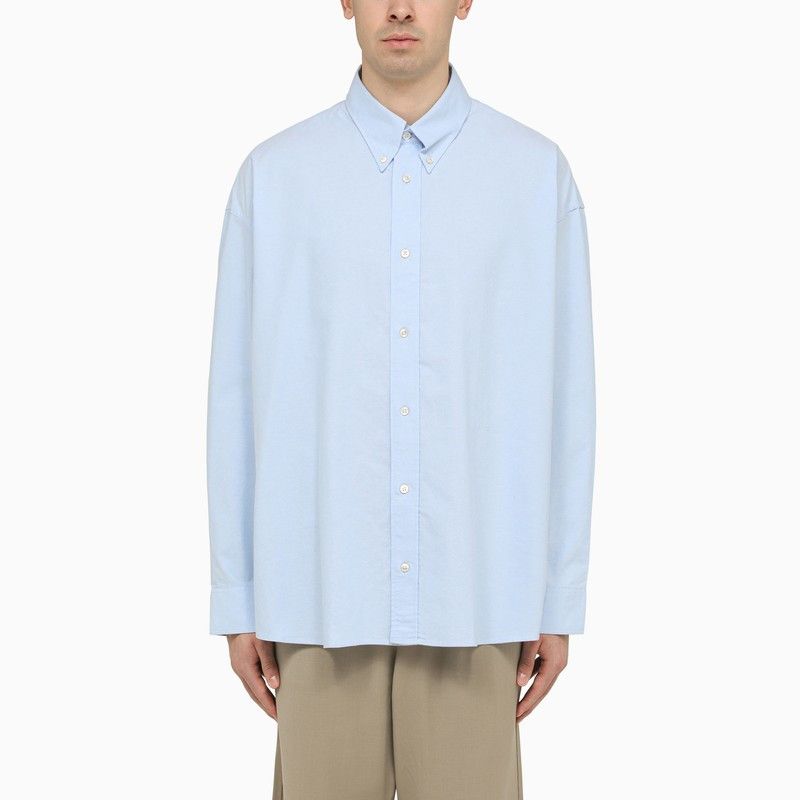 image of Studio Nicholson Light Blue Cotton Button-Down Shirt, Men's (Size Small)