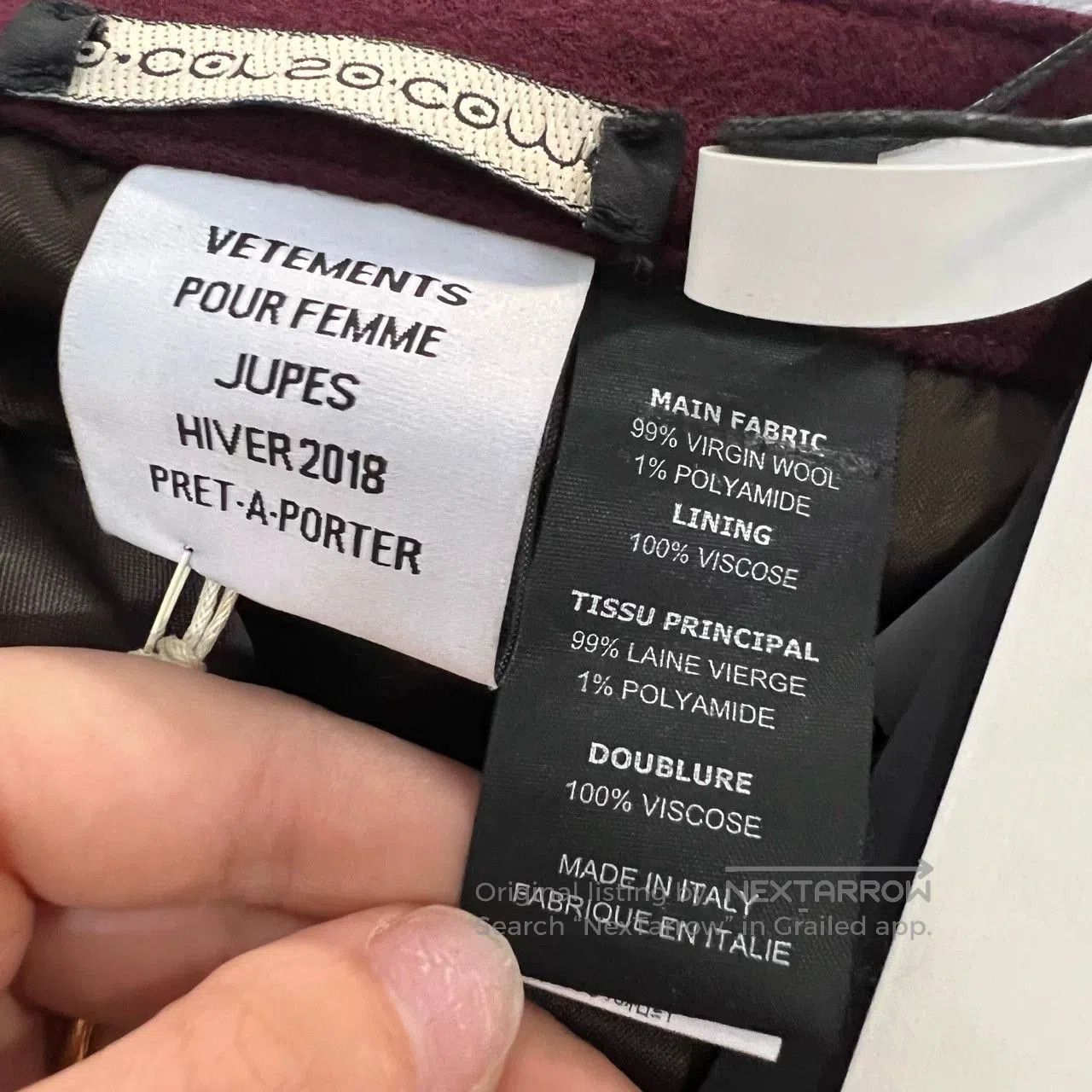 Vetements Vetements x Staff Only Burgundy Wool Skirt. Size 28" / US 6 / IT 42 - 5 Thumbnail